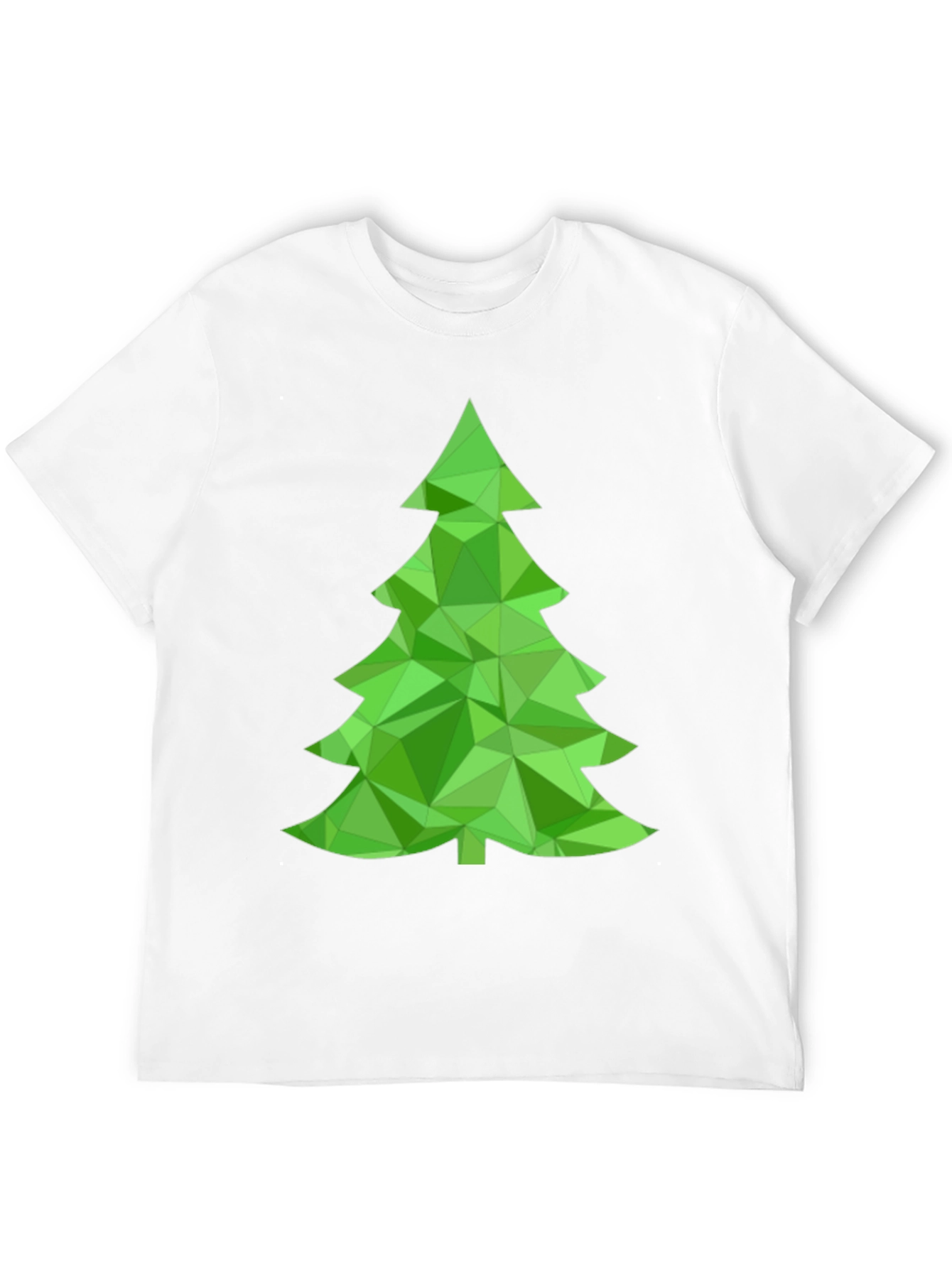 Geometric Christmas Tree Graphic Tee - Holiday Style