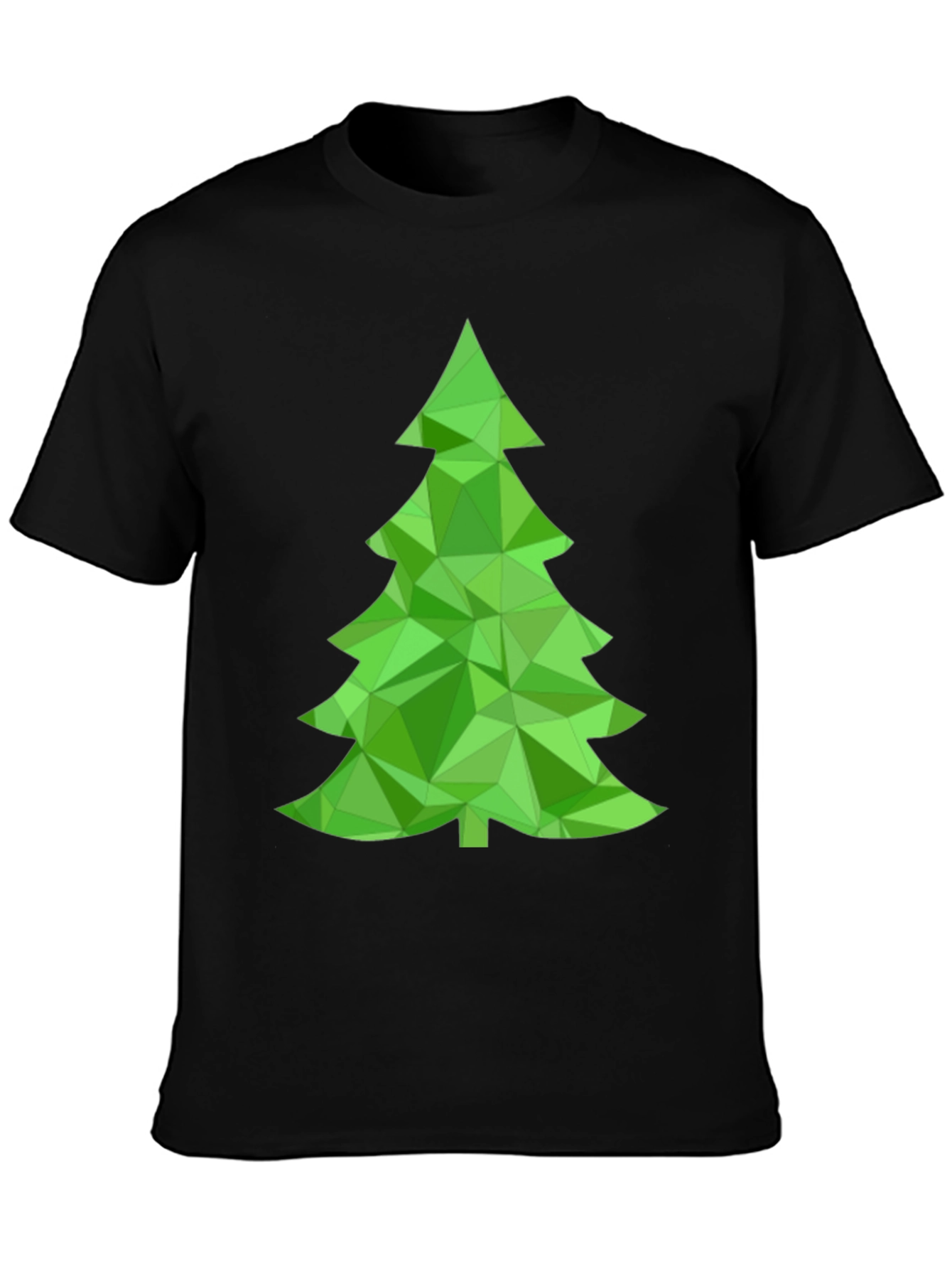 Geometric Christmas Tree Graphic Tee - Holiday Style