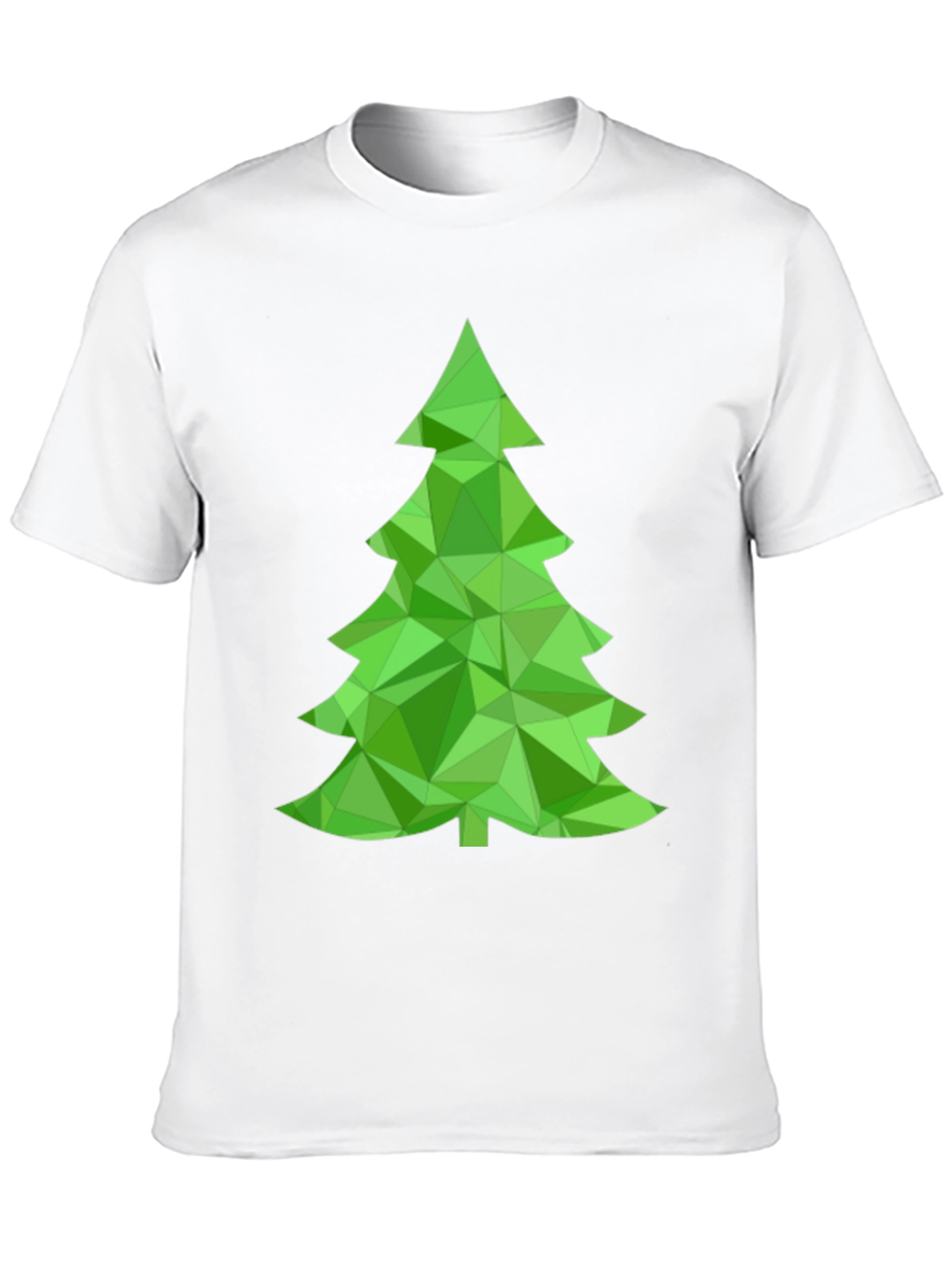 Geometric Christmas Tree Graphic Tee - Holiday Style