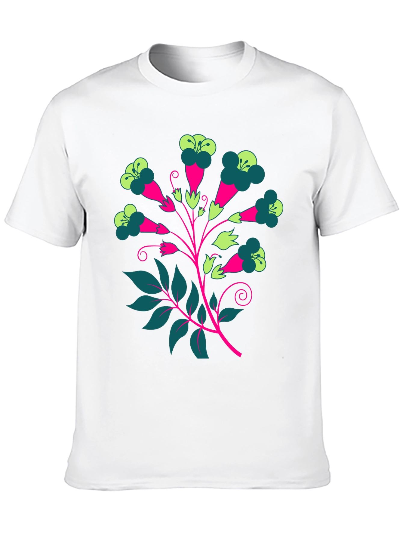 Floral Print Tee - Modern Graphic T-Shirt