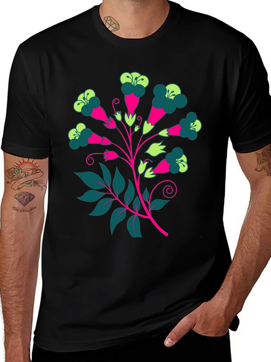 Floral Print Tee - Modern Graphic T-Shirt