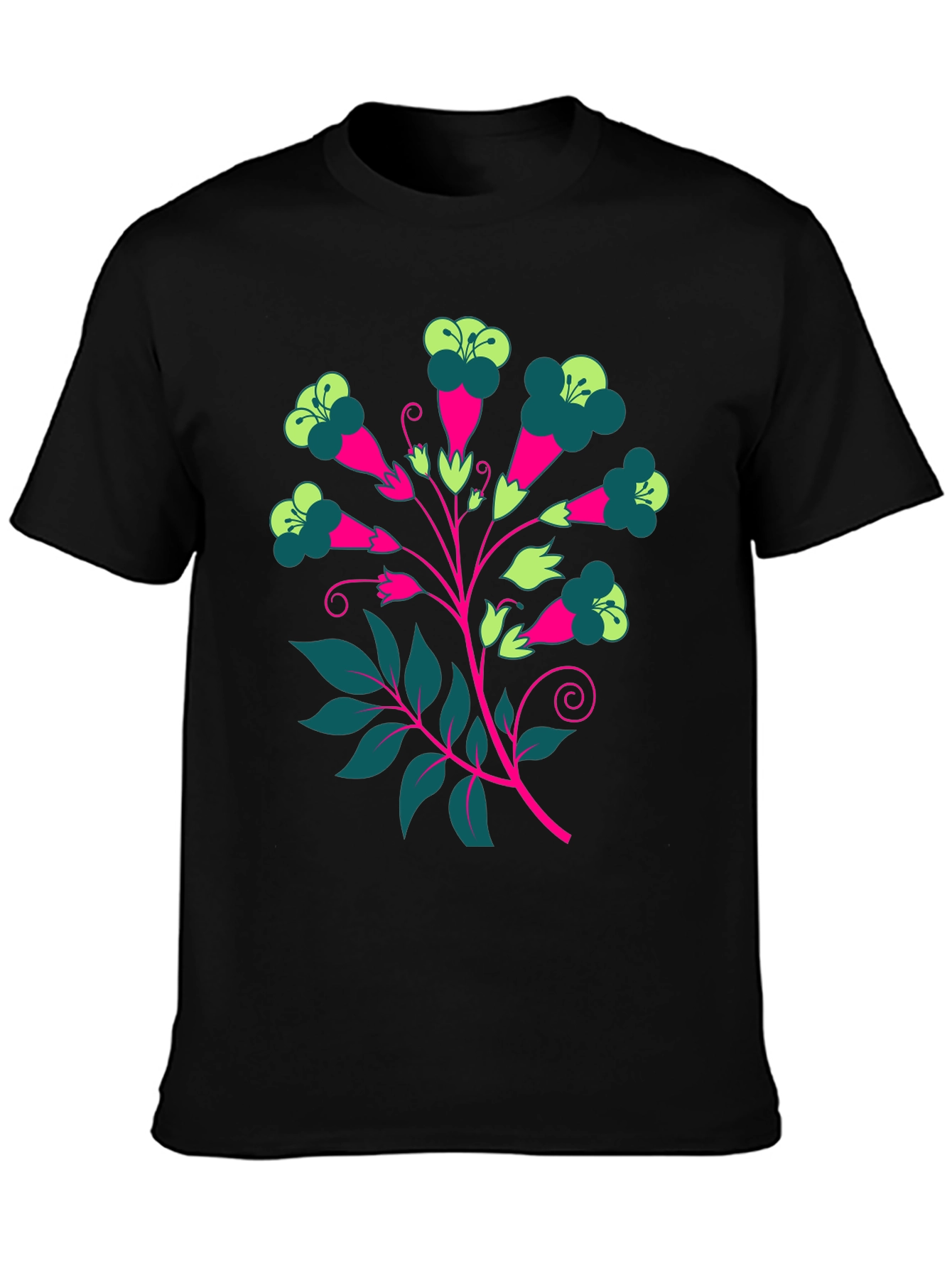 Floral Print Tee - Modern Graphic T-Shirt
