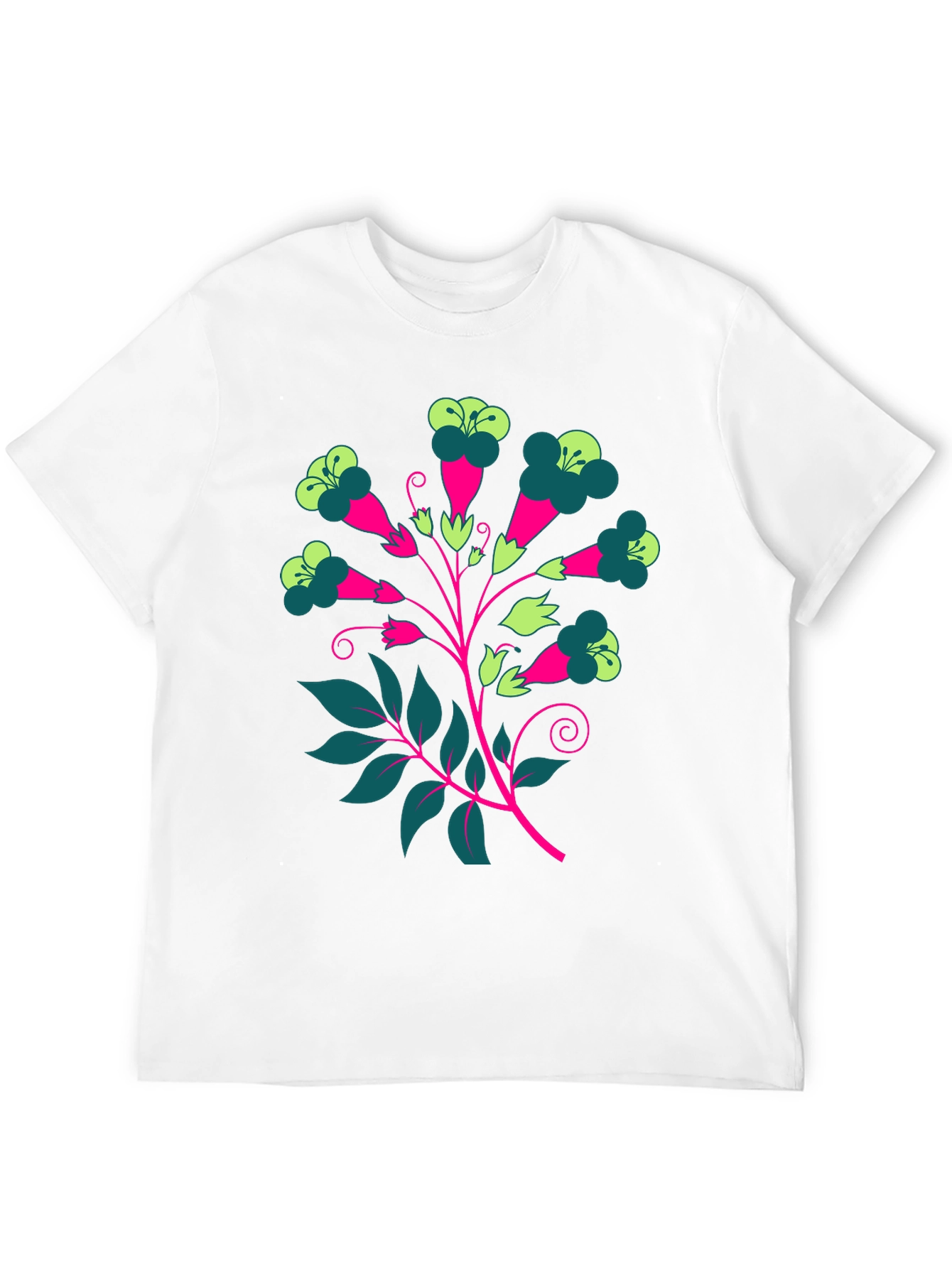 Floral Print Tee - Modern Graphic T-Shirt