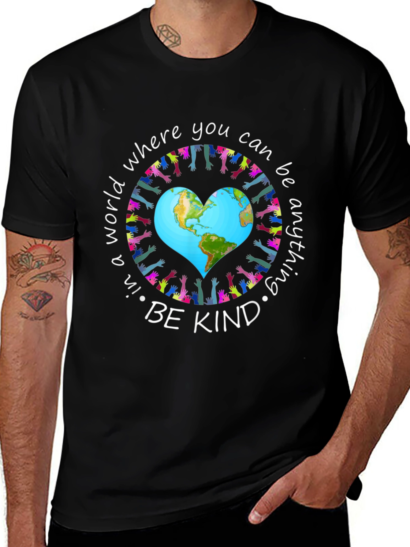 Be Kind T-Shirt World Peace Earth Heart