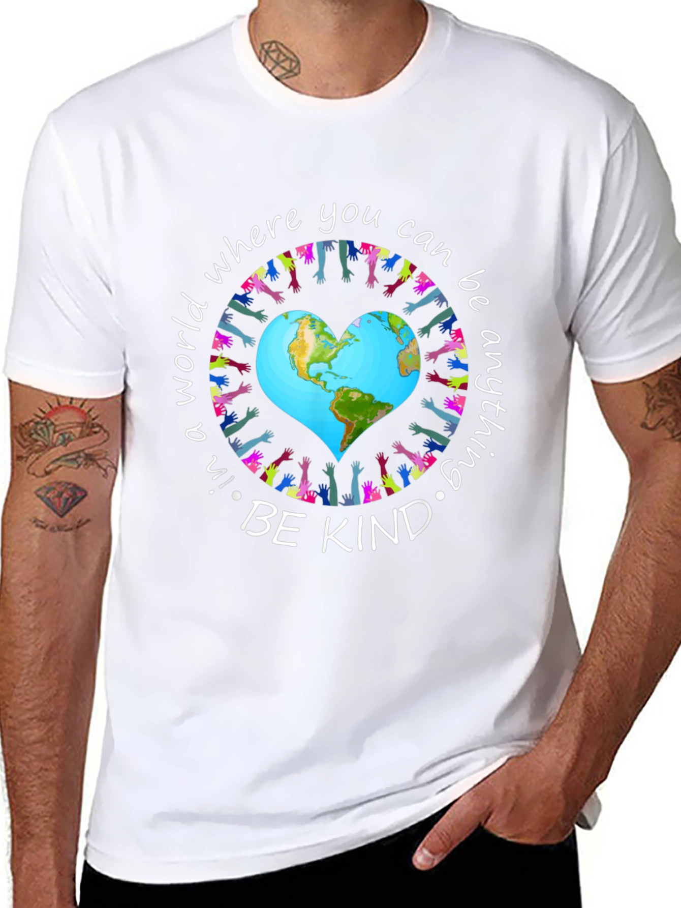Be Kind T-Shirt World Peace Earth Heart
