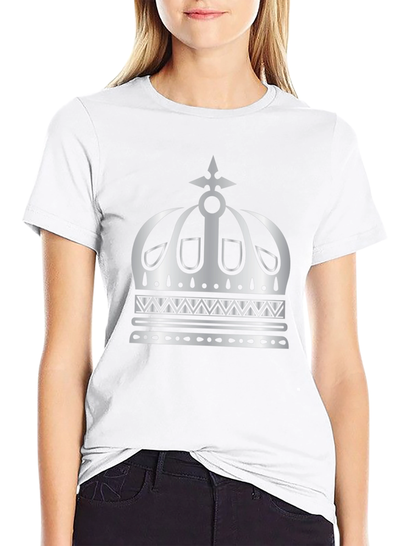 Crown Graphic Tee - Mens Black Cotton T-Shirt