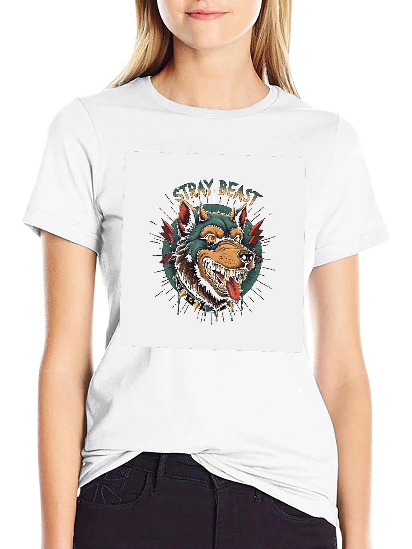 Stray Beast Graphic Tee - Black Cotton