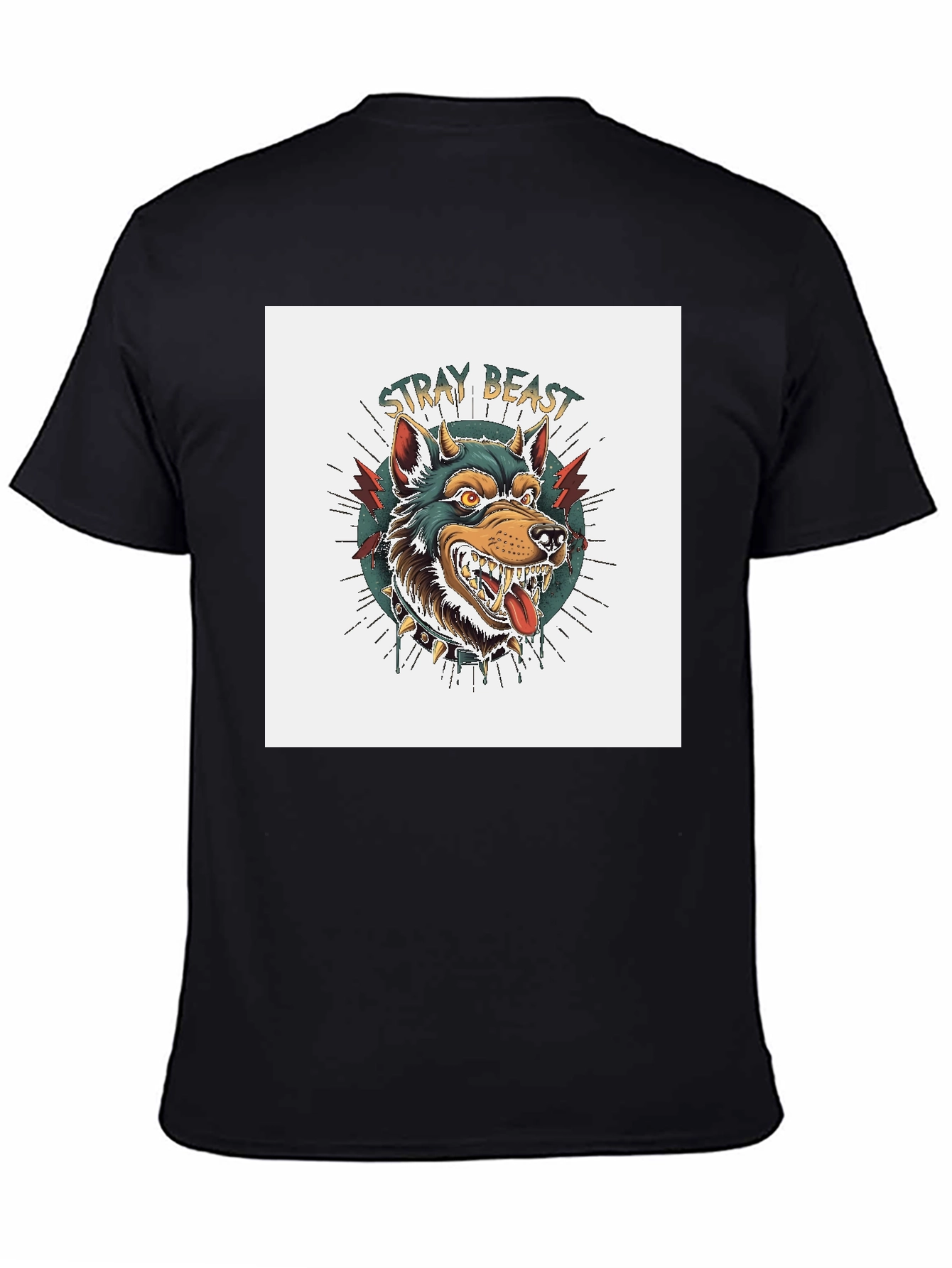 Stray Beast Graphic Tee - Black Cotton