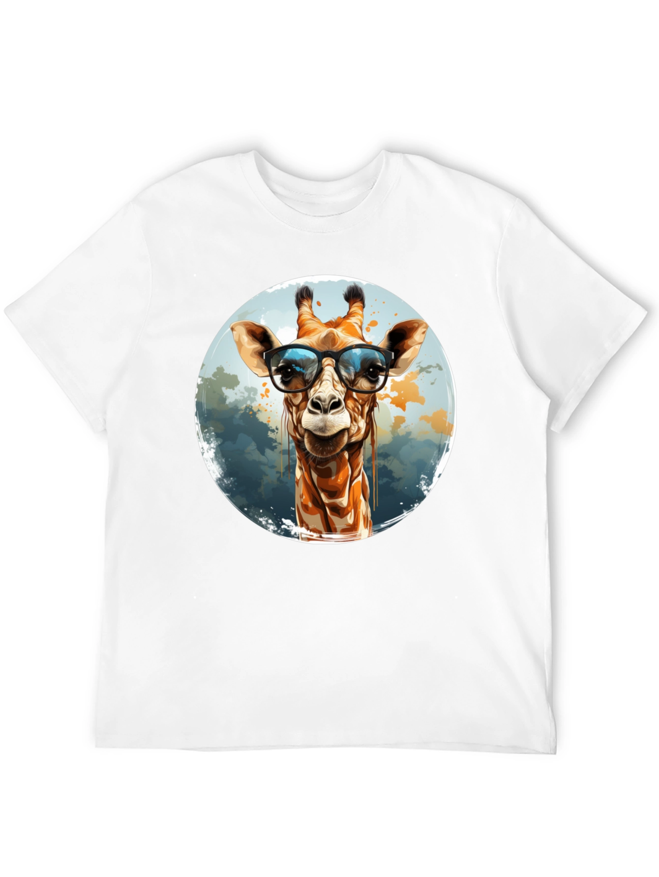Giraffe with Glasses Graphic Tee