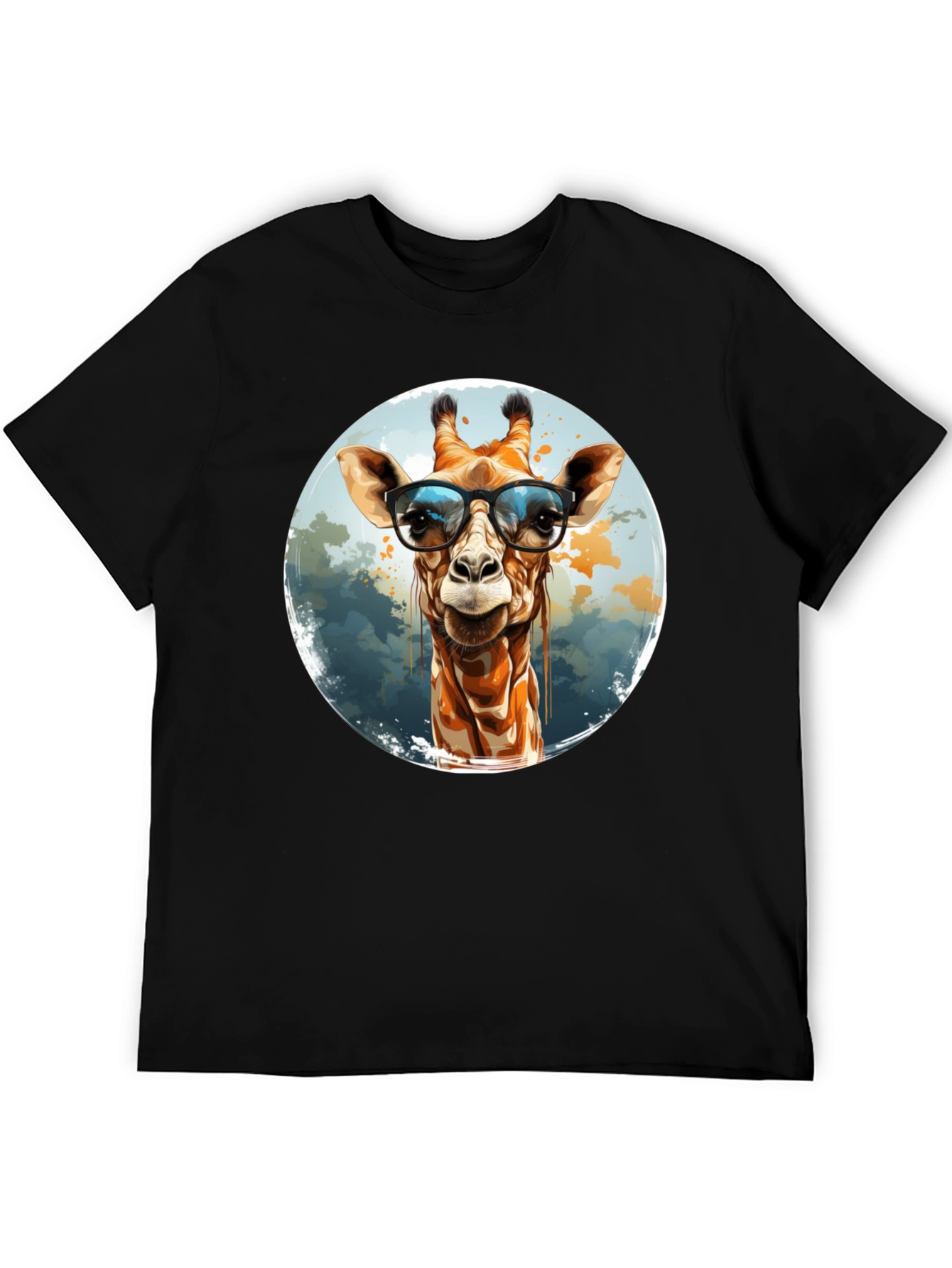Giraffe with Glasses Graphic Tee