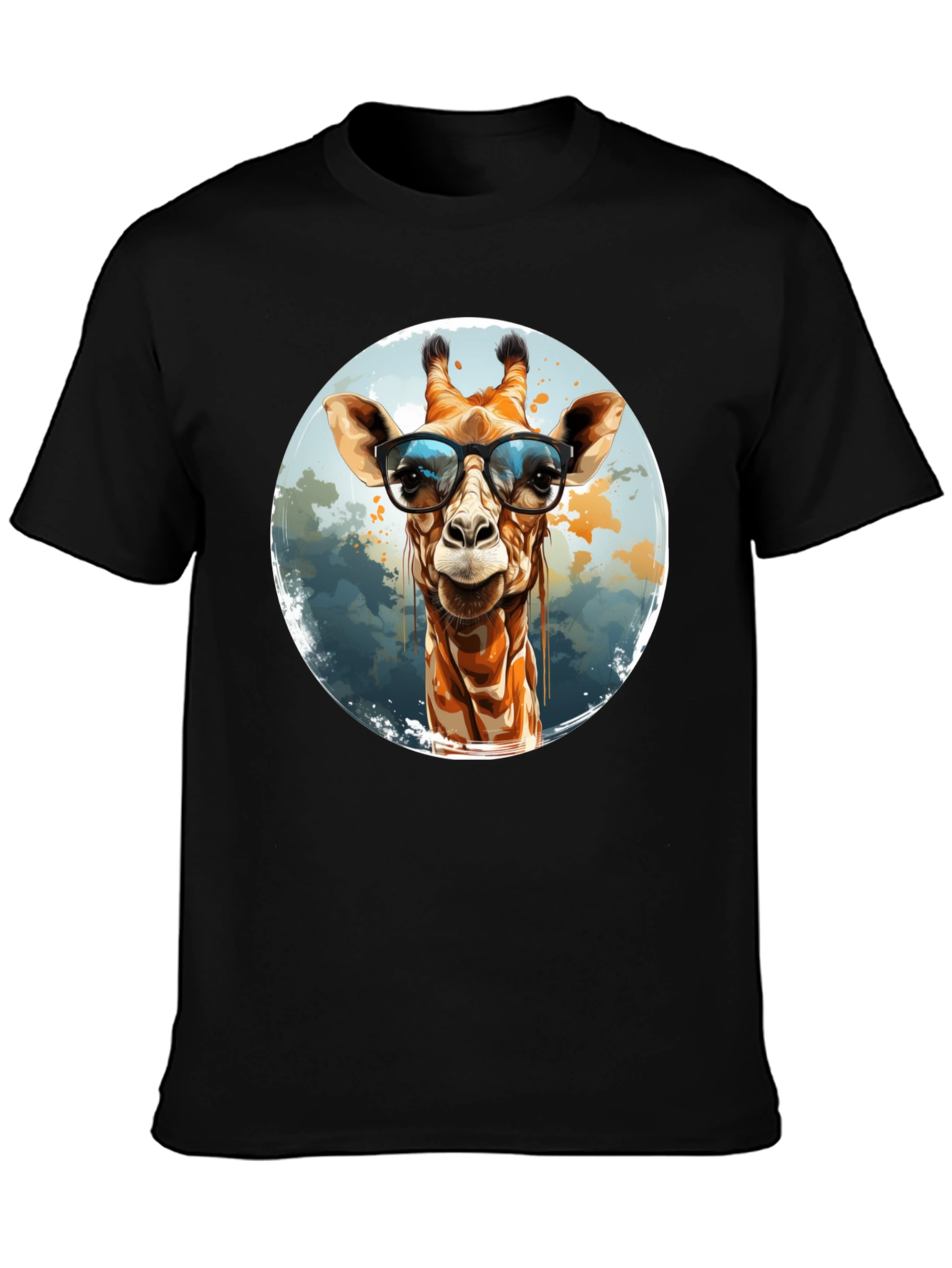 Giraffe with Glasses Graphic Tee
