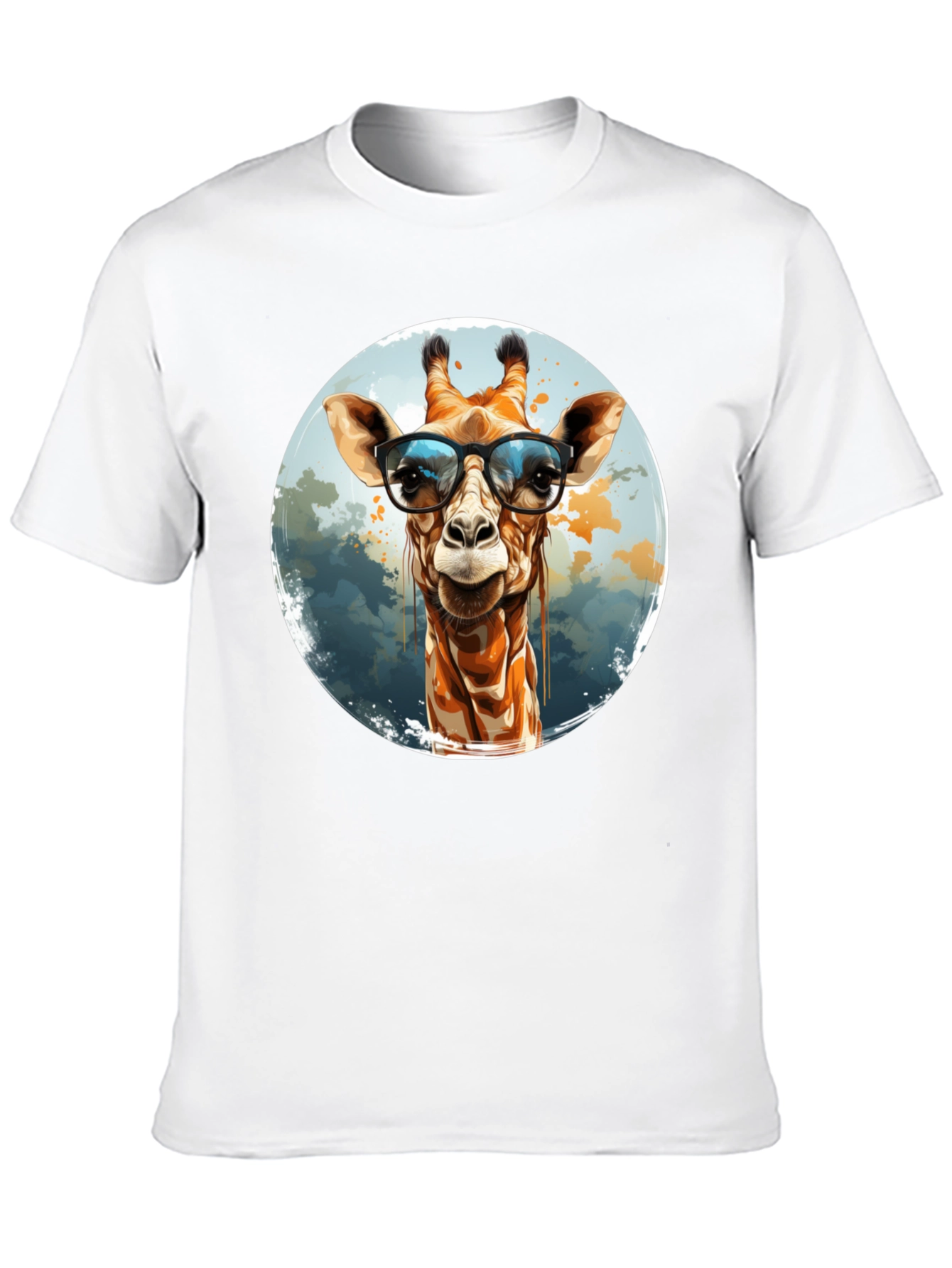 Giraffe with Glasses Graphic Tee