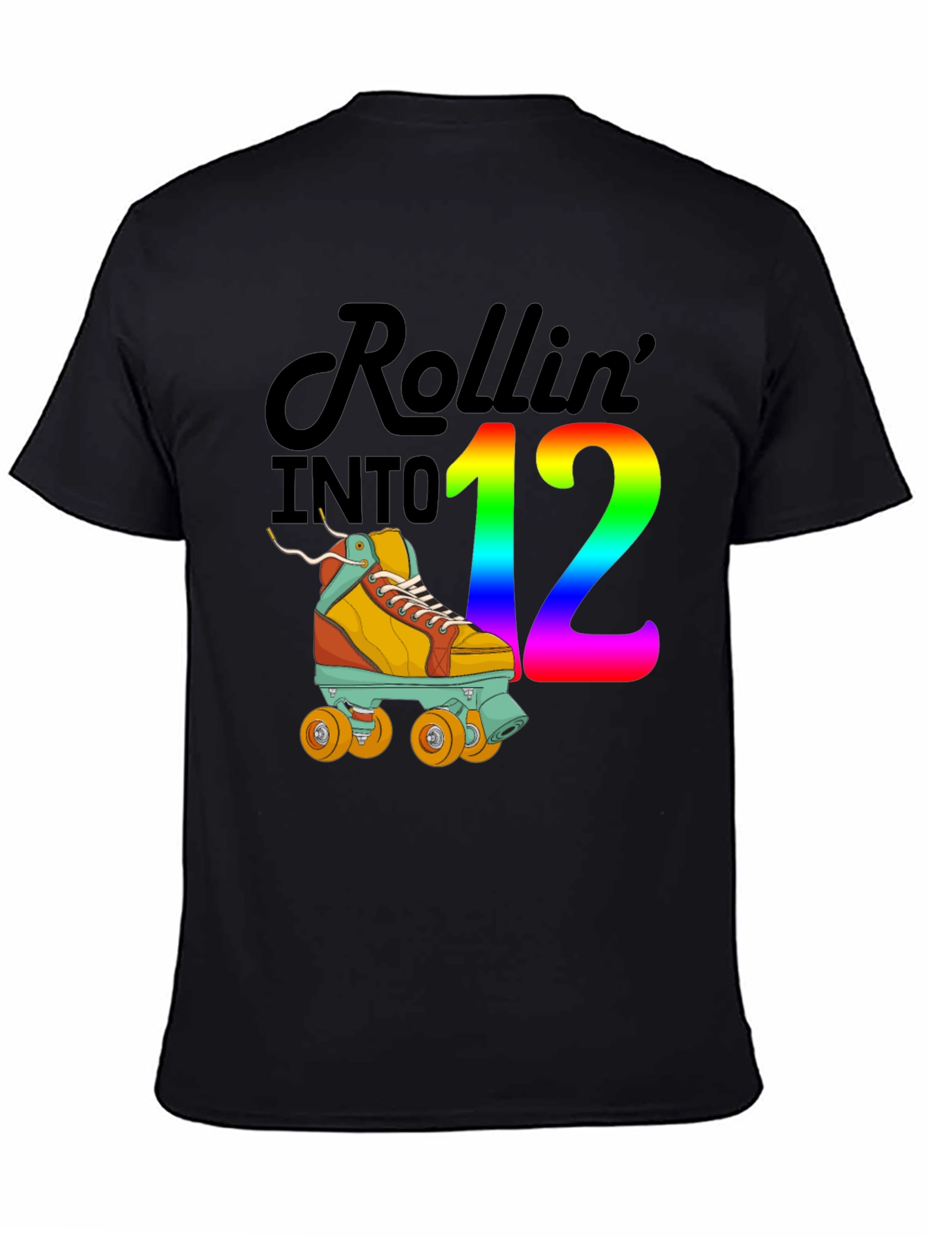 Rollin into 12 T-Shirt Roller Skate Birthday Tee