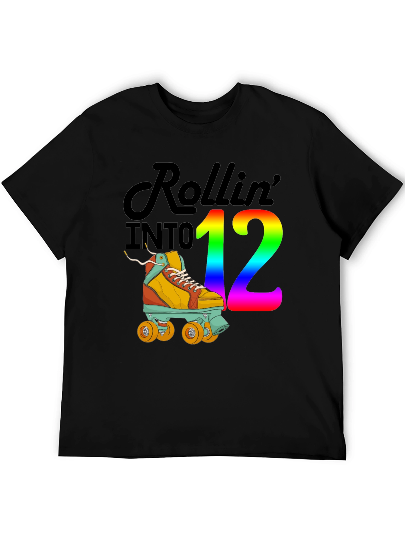 Rollin into 12 T-Shirt Roller Skate Birthday Tee