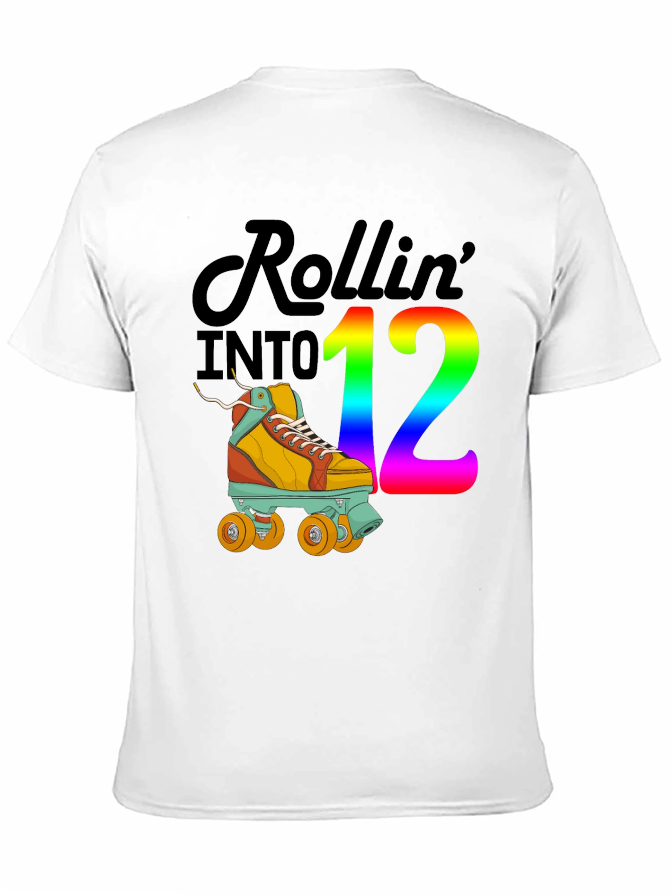 Rollin into 12 T-Shirt Roller Skate Birthday Tee
