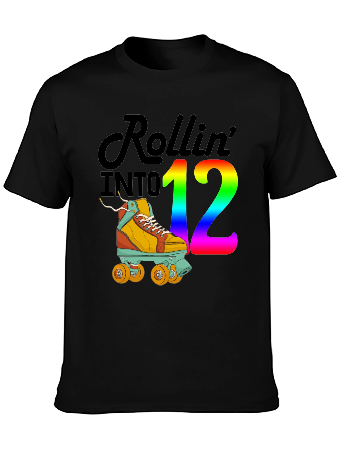 Rollin into 12 T-Shirt Roller Skate Birthday Tee