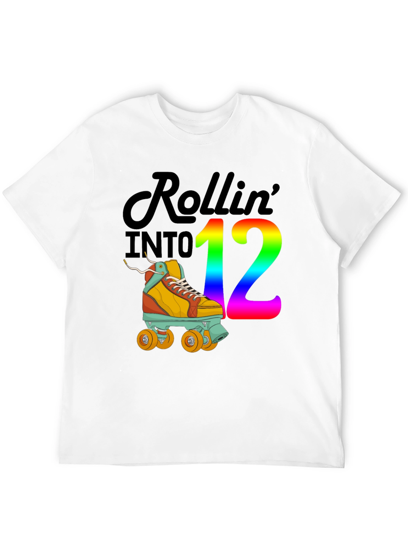 Rollin into 12 T-Shirt Roller Skate Birthday Tee
