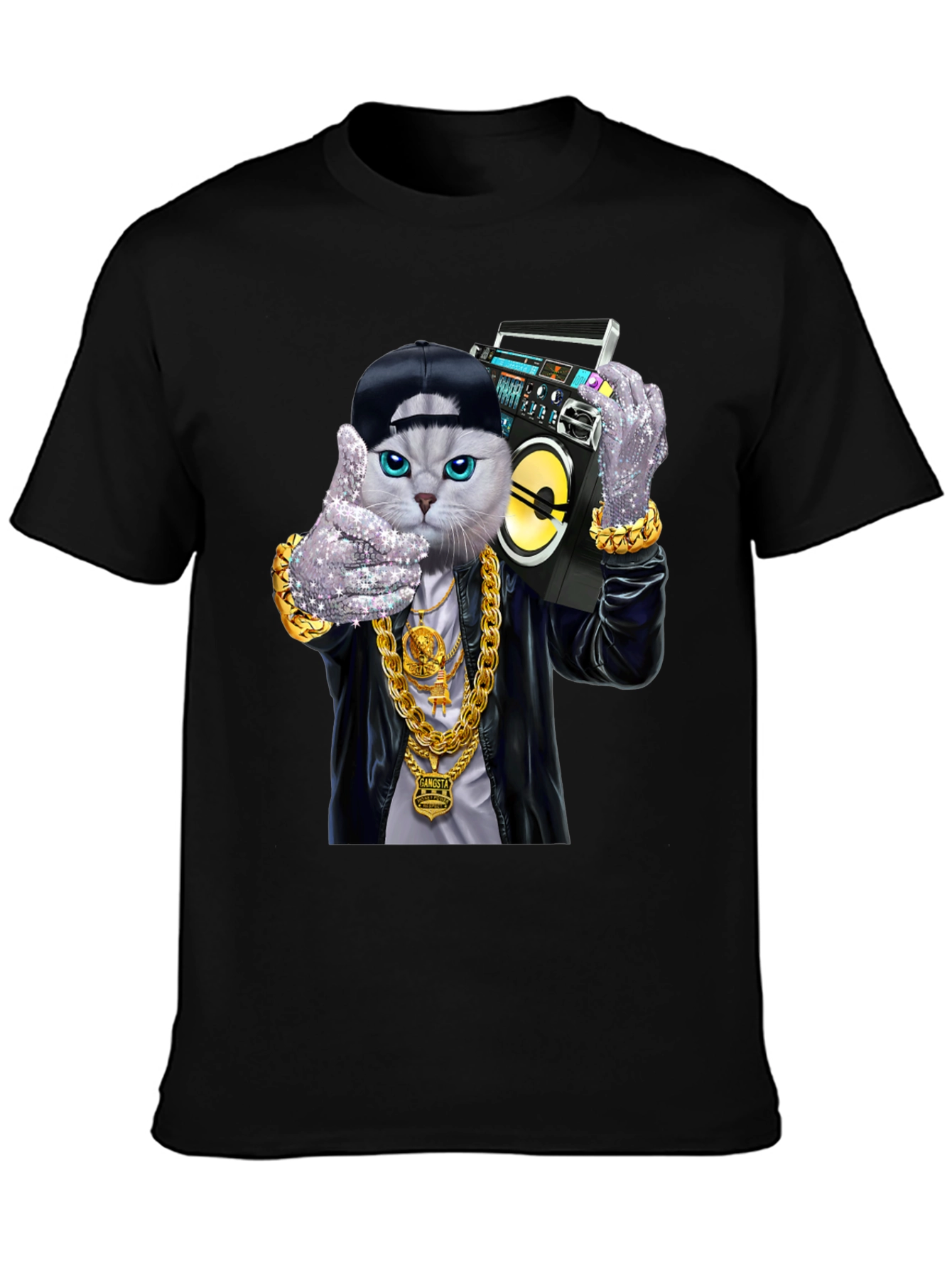 Gangsta Cat T-Shirt - Boombox Cool