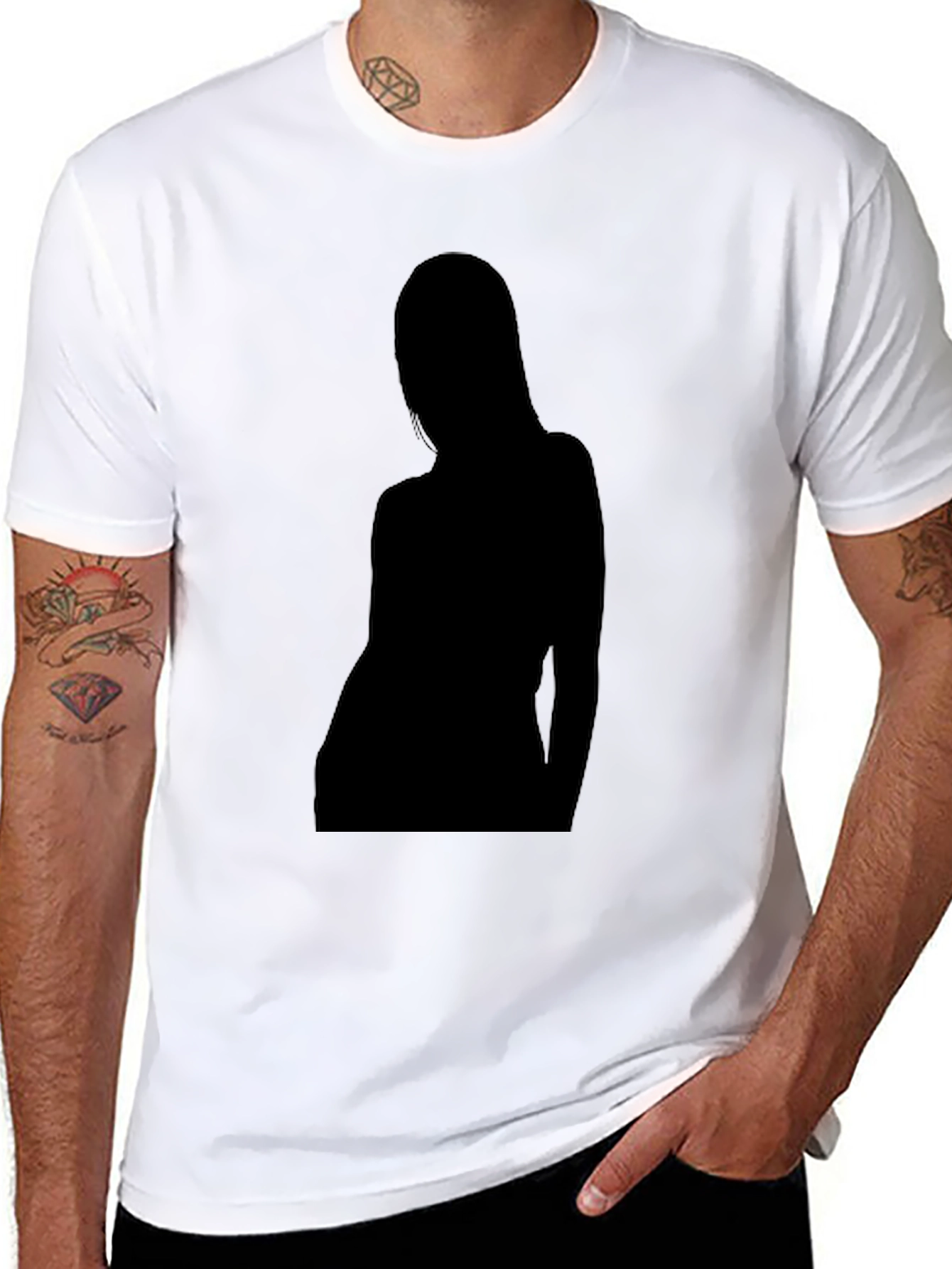 Silhouette Graphic Tee - Black Crew Neck T-Shirt
