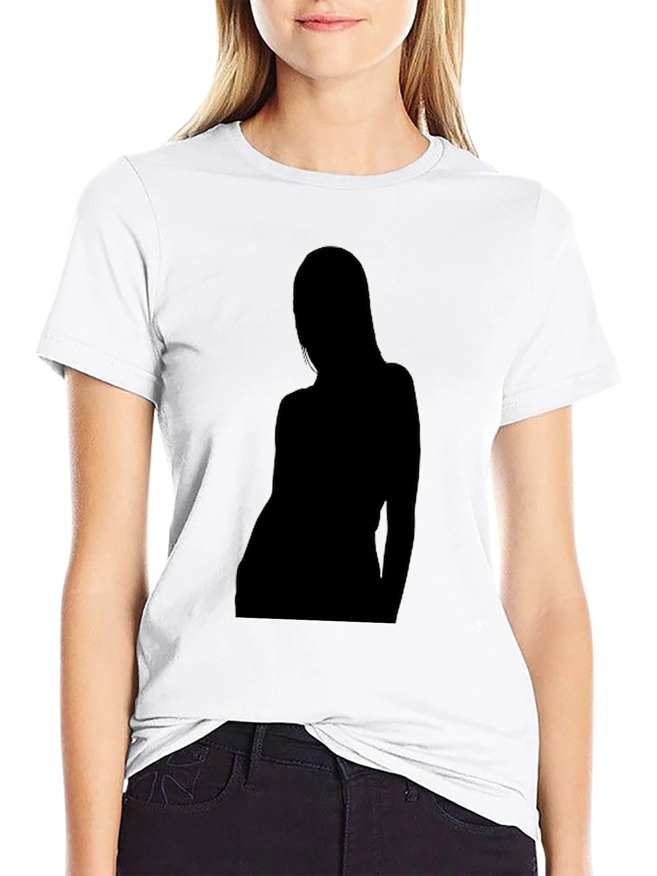 Silhouette Graphic Tee - Black Crew Neck T-Shirt