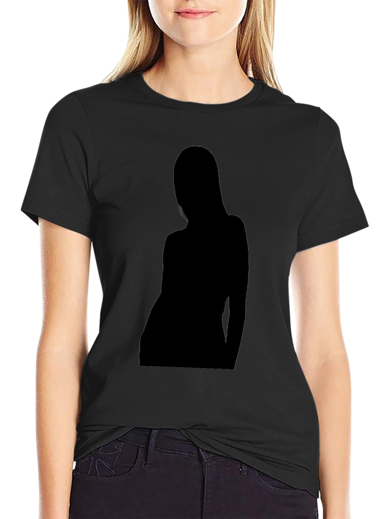 Silhouette Graphic Tee - Black Crew Neck T-Shirt