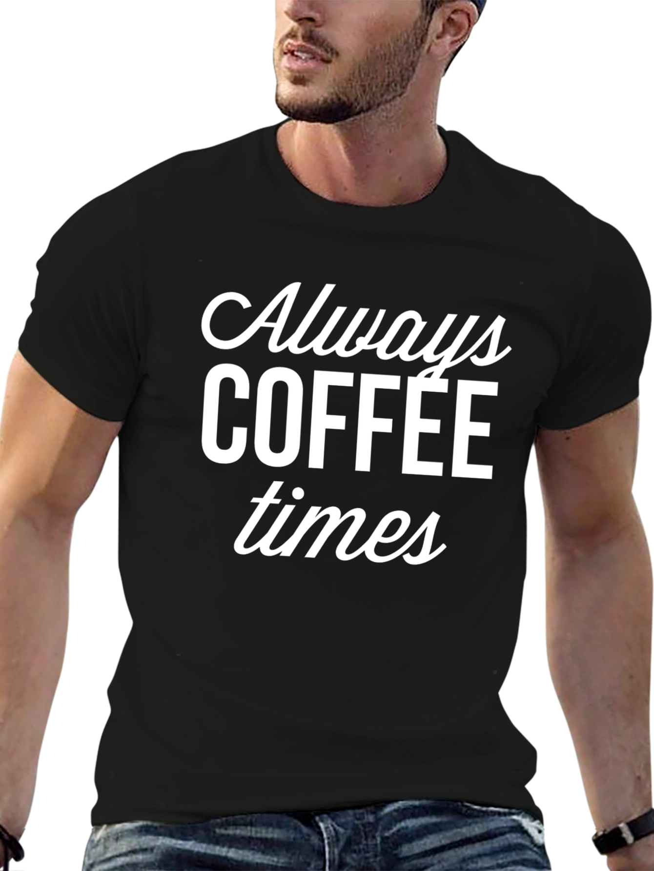 Always Coffee Times Black Graphic Tee