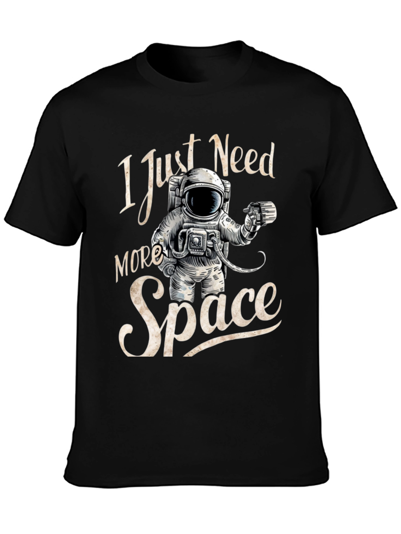 I Just Need More Space Black T-Shirt