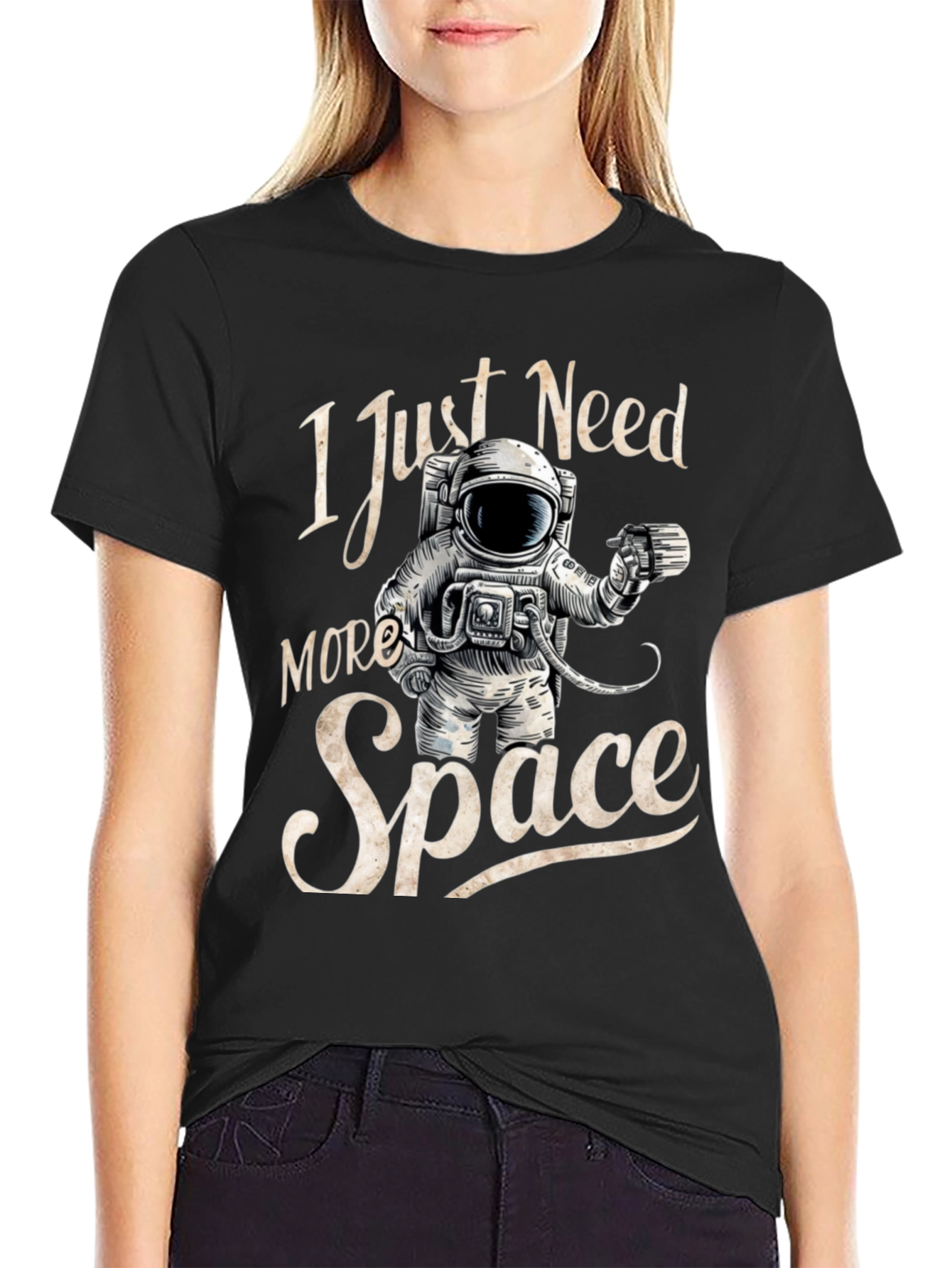 I Just Need More Space Black T-Shirt