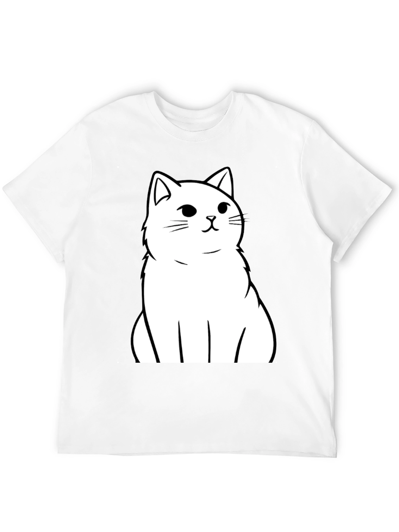 Cat Graphic T-Shirt - Black Cotton Tee