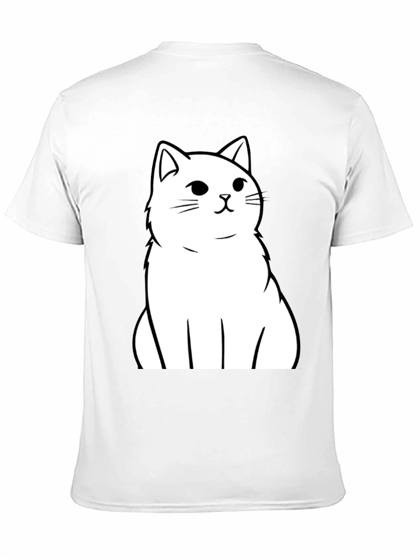 Cat Graphic T-Shirt - Black Cotton Tee