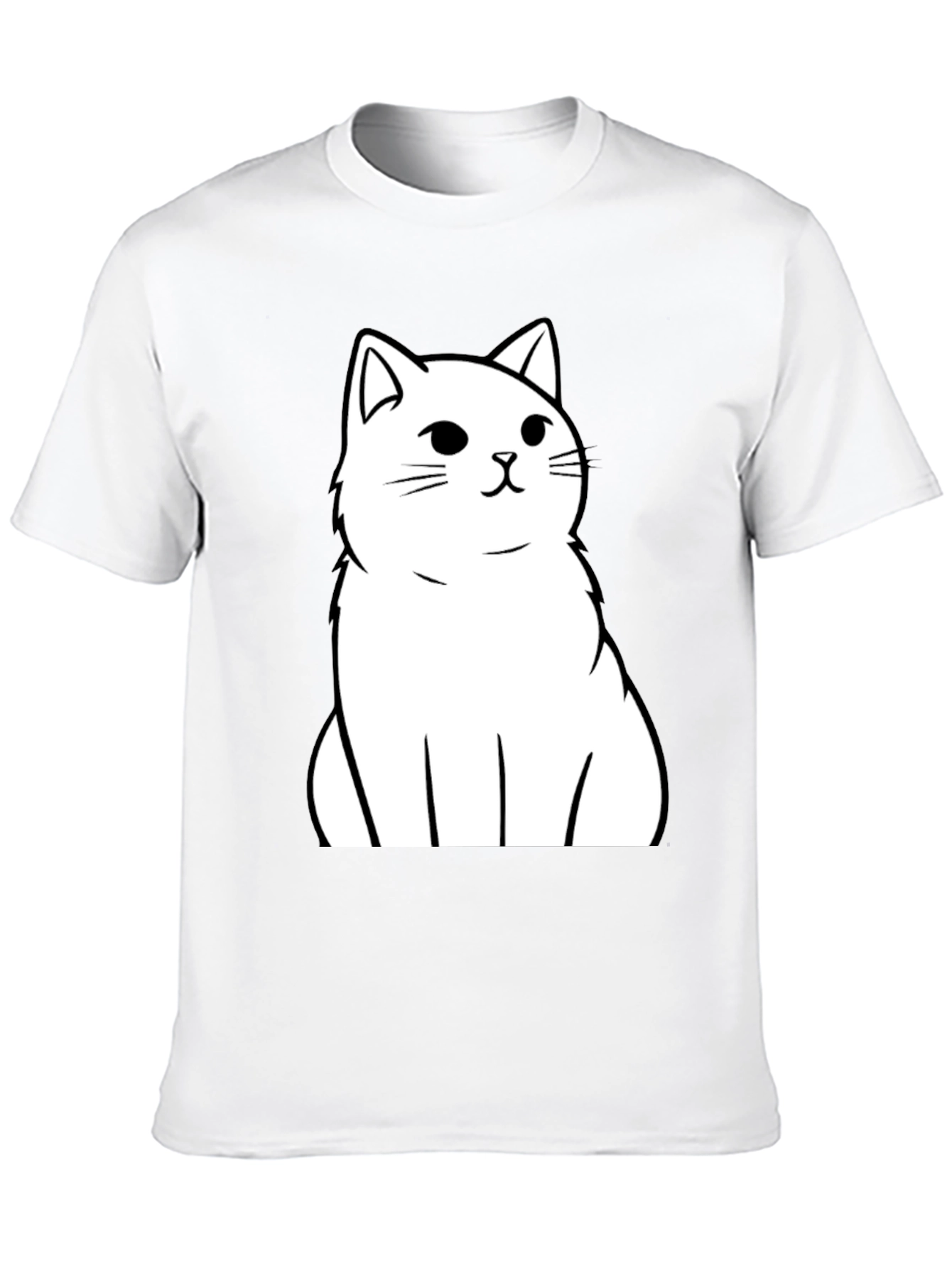 Cat Graphic T-Shirt - Black Cotton Tee