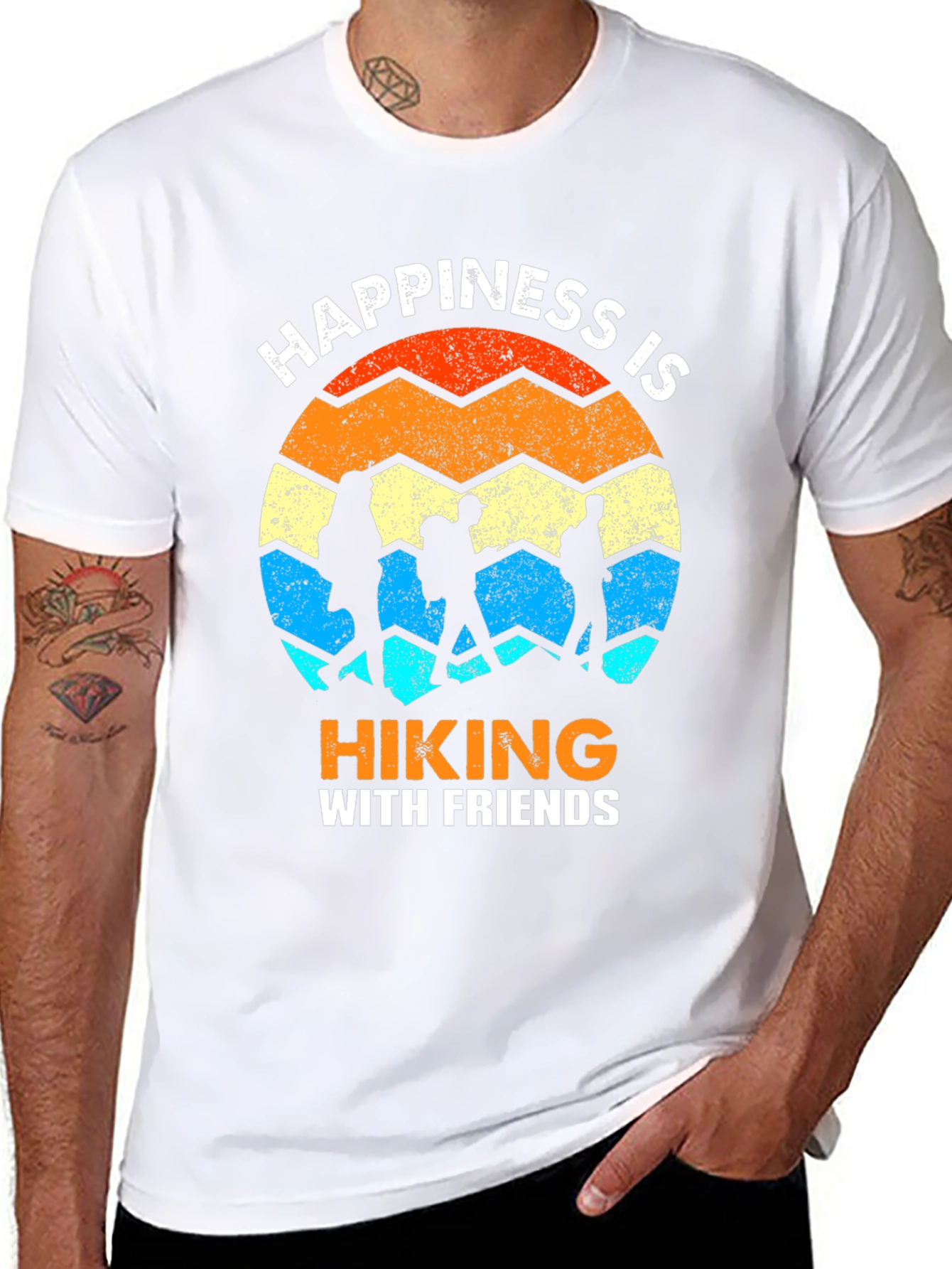 Happiness is Hiking With Friends Graphic Tee