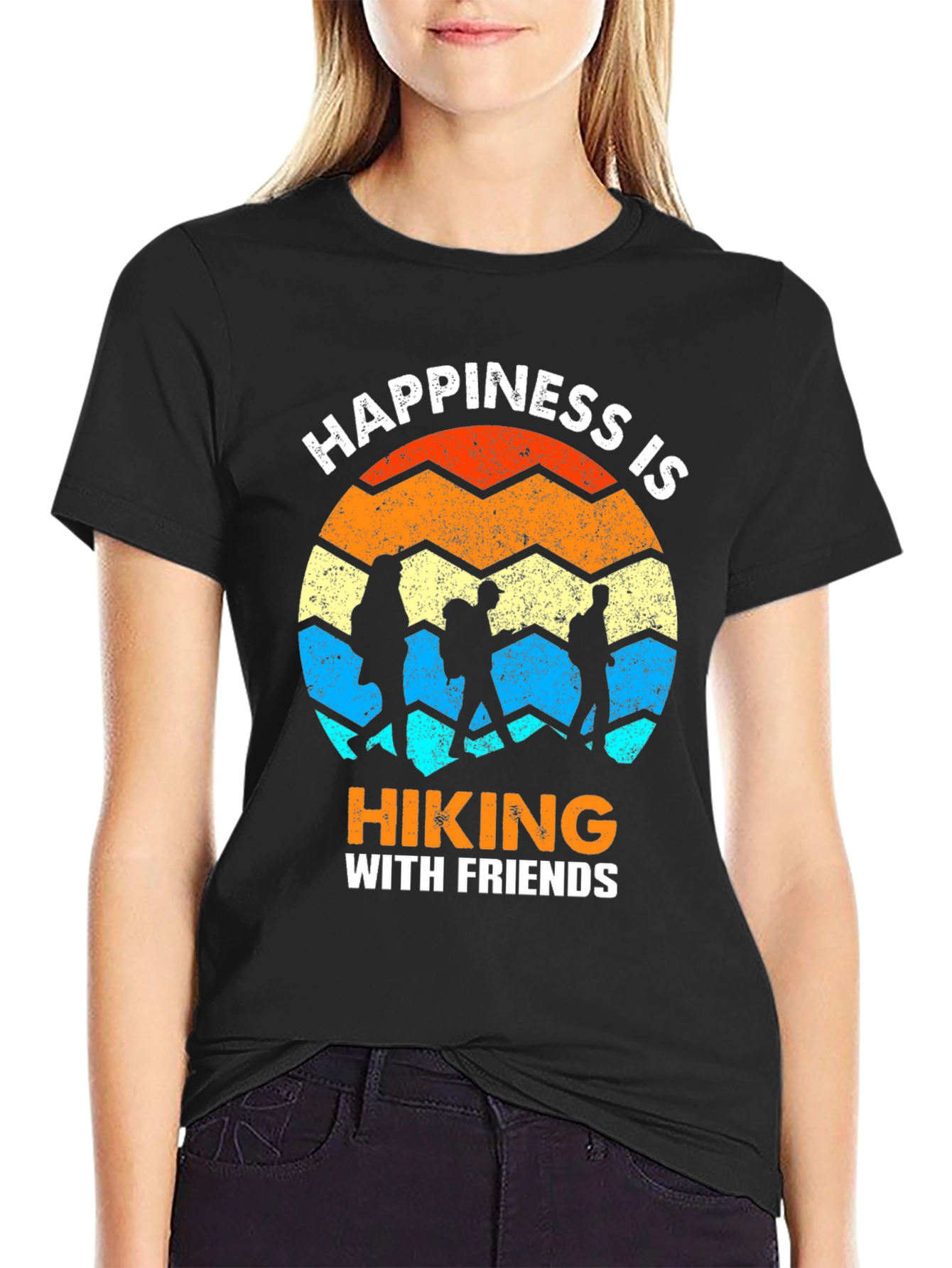 Happiness is Hiking With Friends Graphic Tee