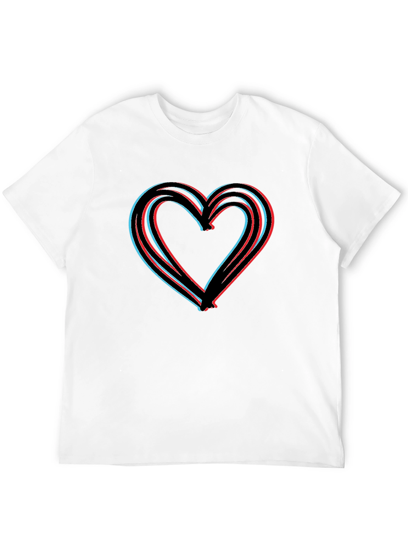 Modern Heart Graphic Black T-Shirt