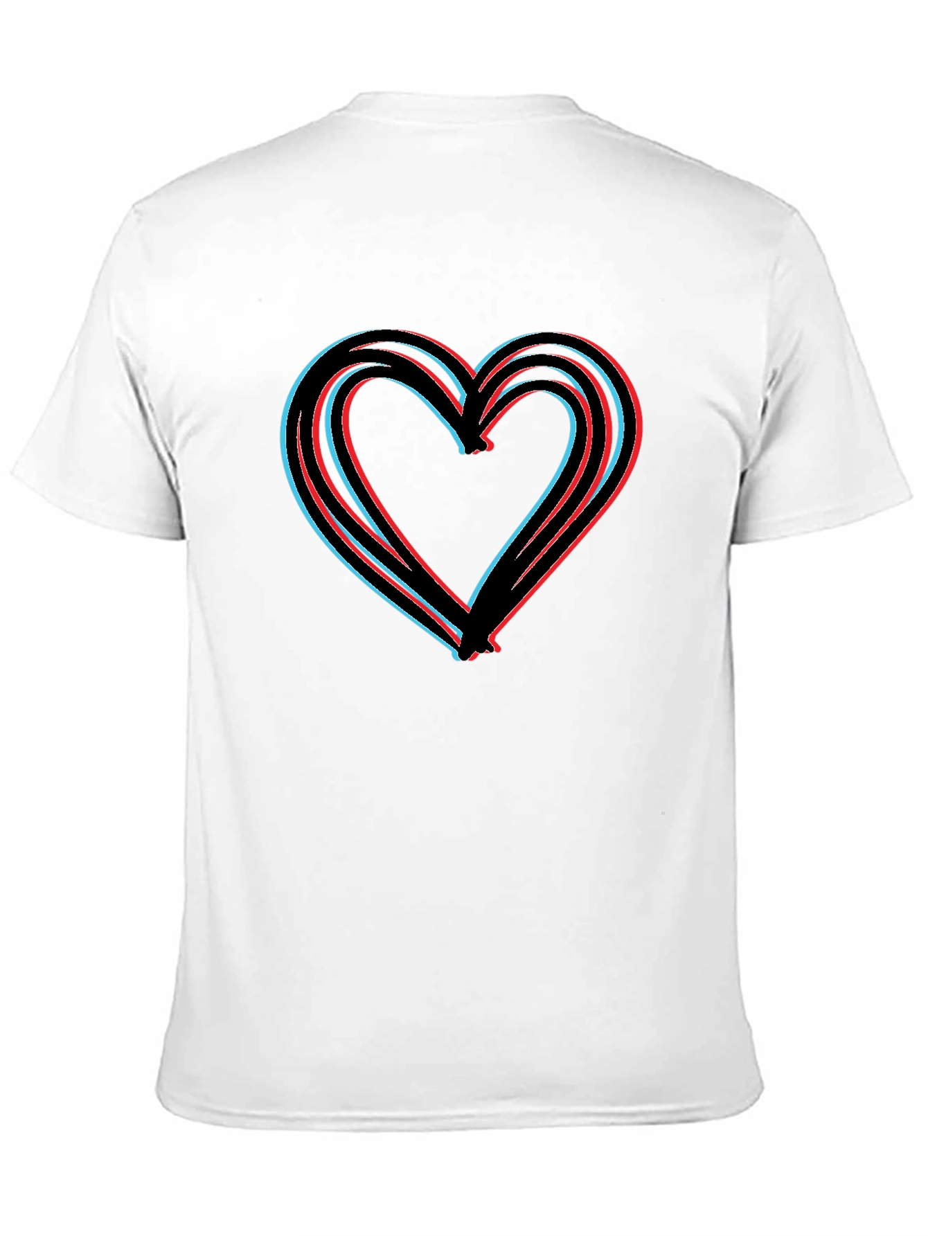 Modern Heart Graphic Black T-Shirt