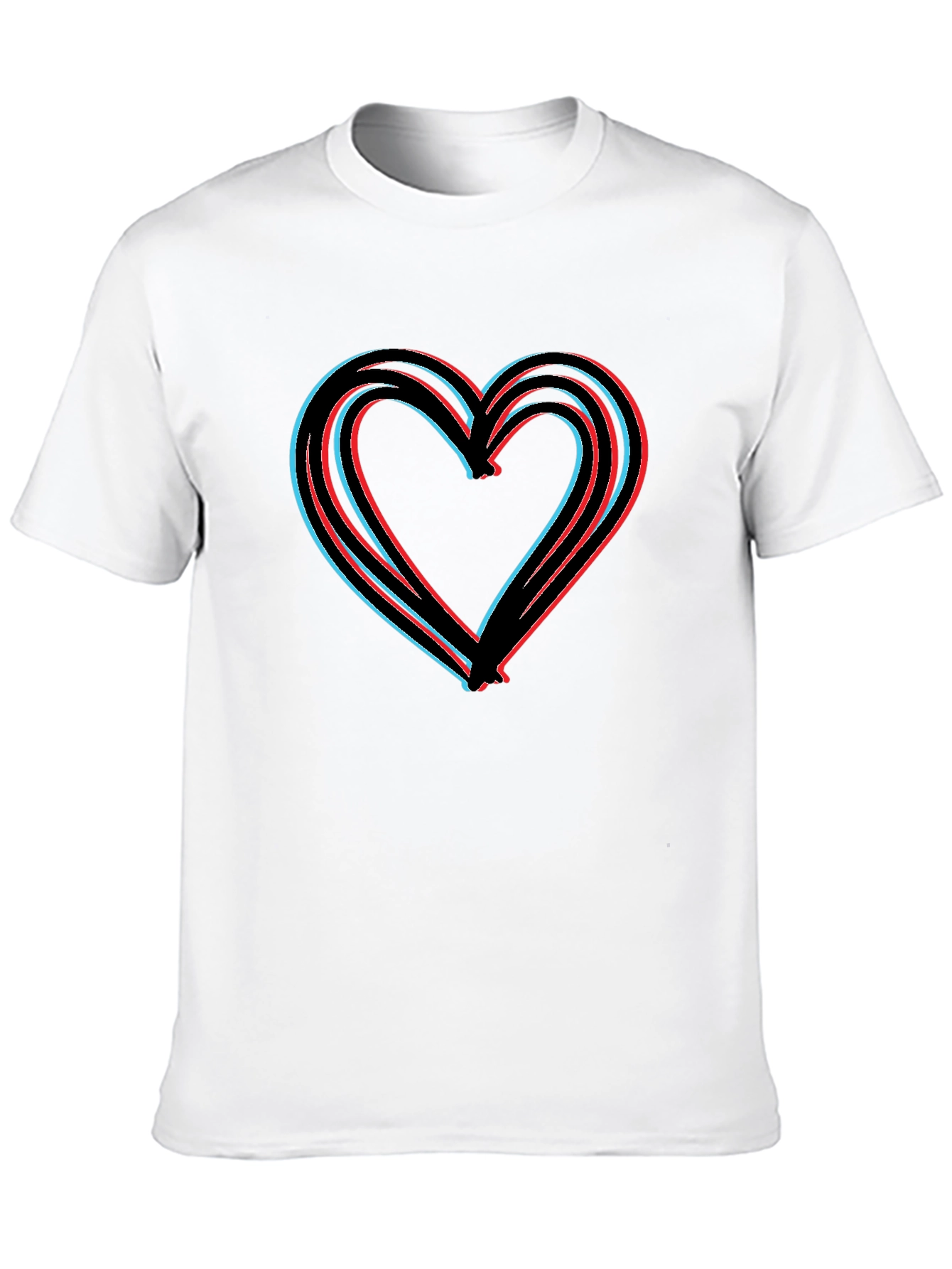 Modern Heart Graphic Black T-Shirt
