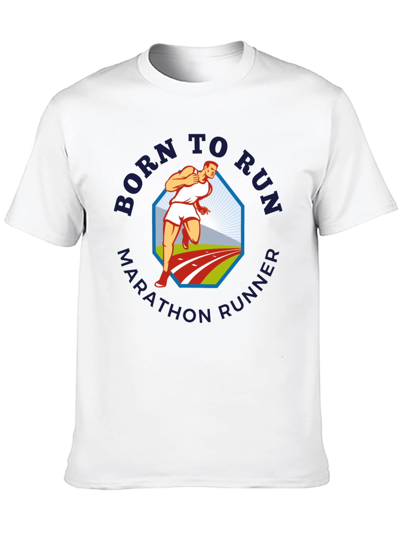 Born to Run Marathon Runner Graphic T-Shirt