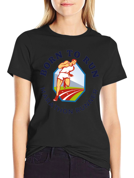 Born to Run Marathon Runner Graphic T-Shirt