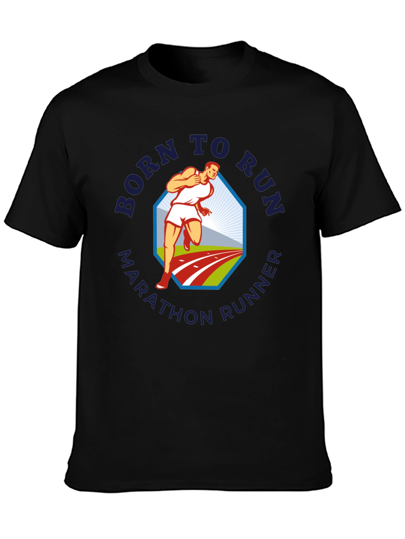 Born to Run Marathon Runner Graphic T-Shirt
