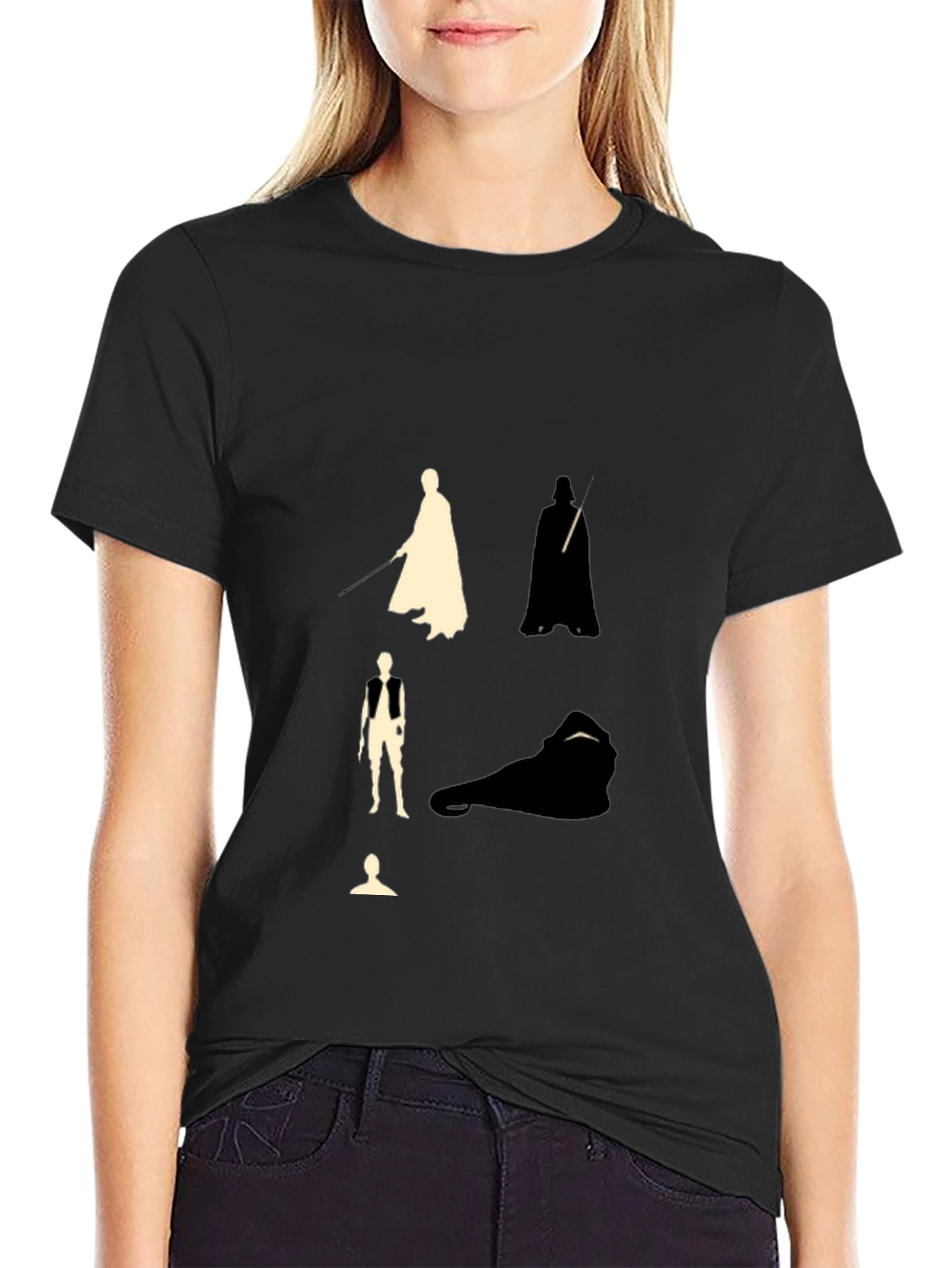 Star Wars Silhouette Graphic Black T-Shirt