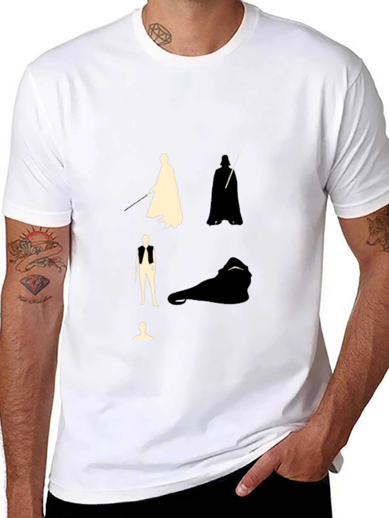 Star Wars Silhouette Graphic Black T-Shirt