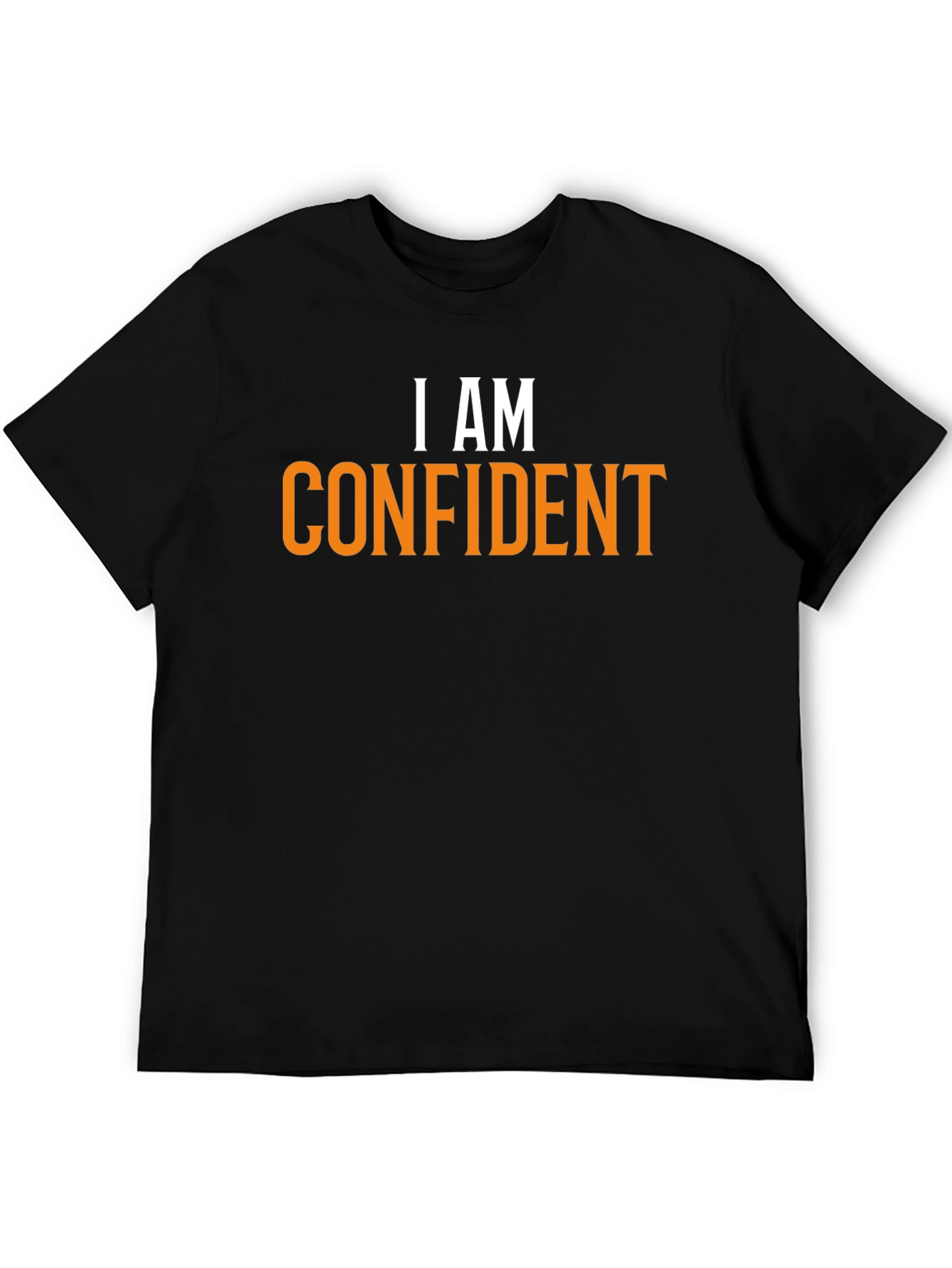 Confident Statement Tee - Black Cotton Crew Neck