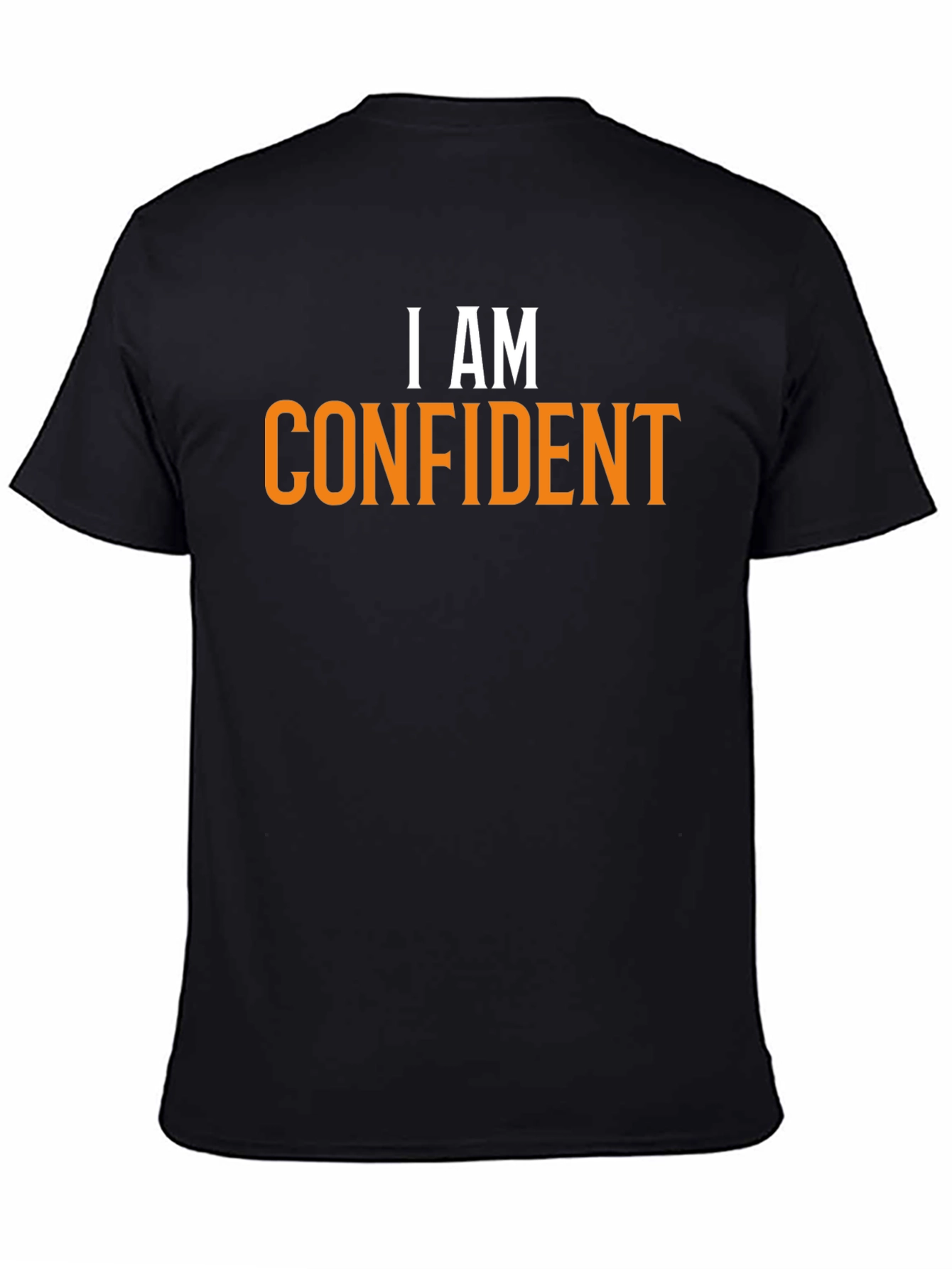Confident Statement Tee - Black Cotton Crew Neck
