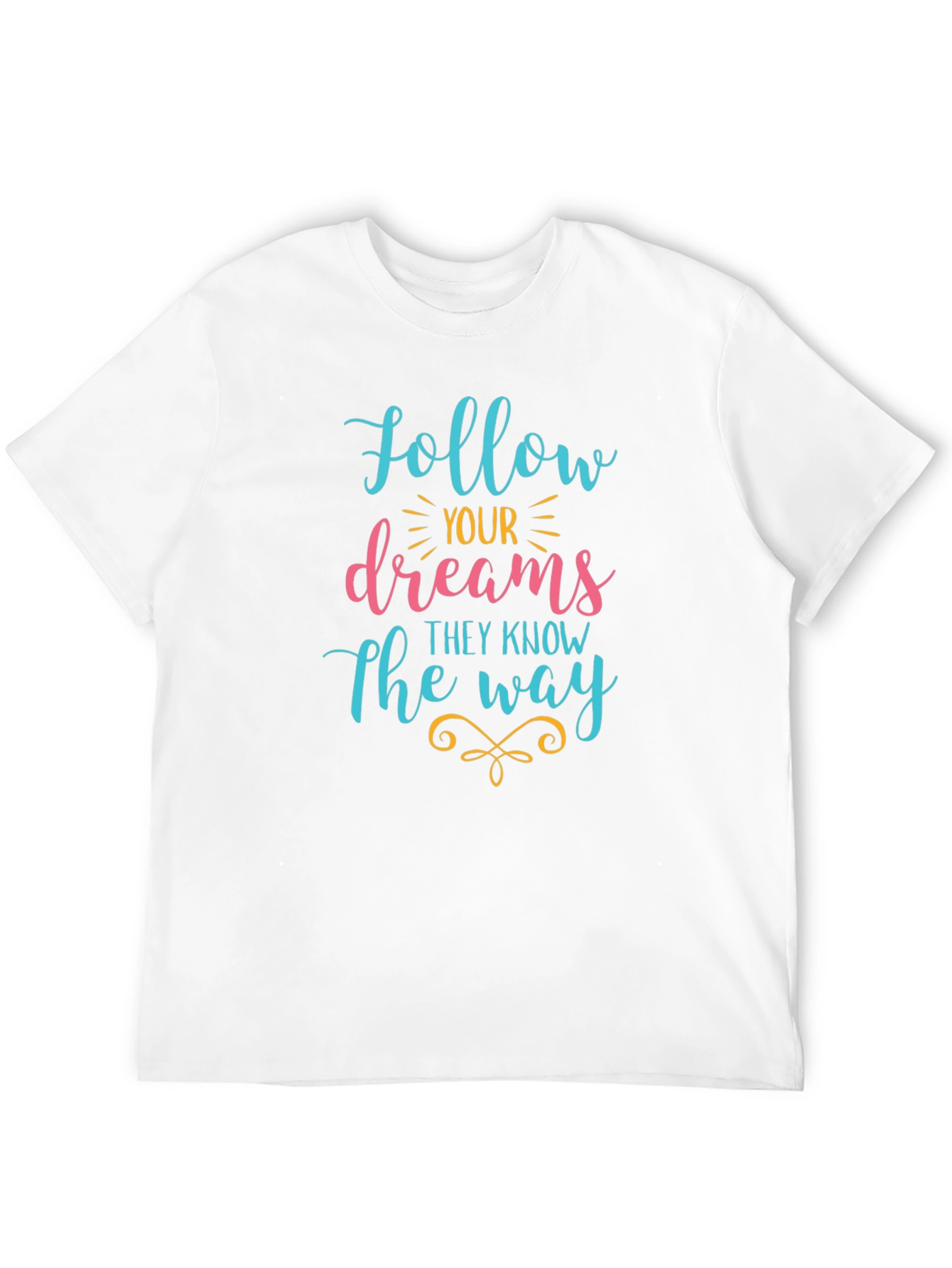 Follow Your Dreams Graphic Tee - Black Cotton T-Shirt