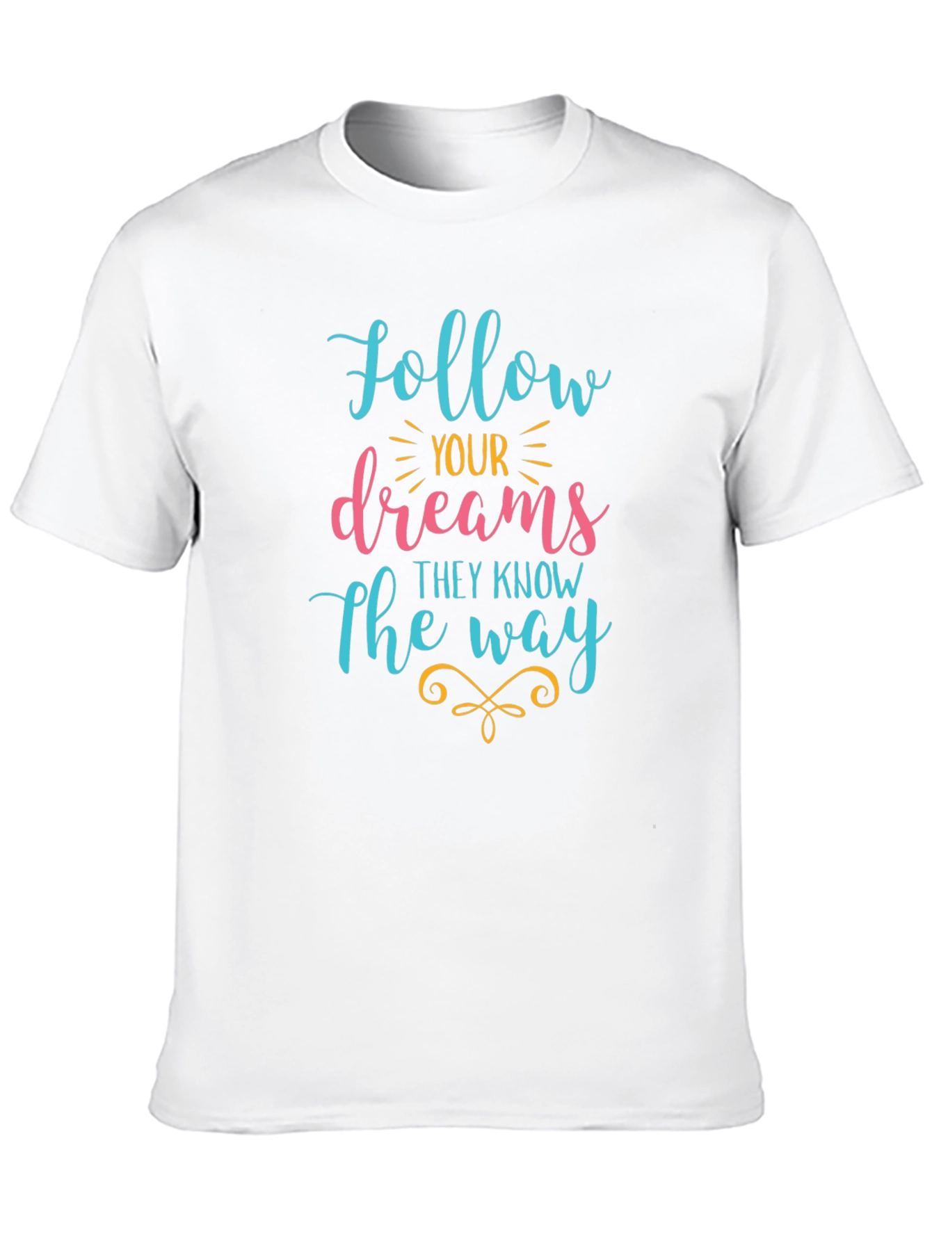 Follow Your Dreams Graphic Tee - Black Cotton T-Shirt