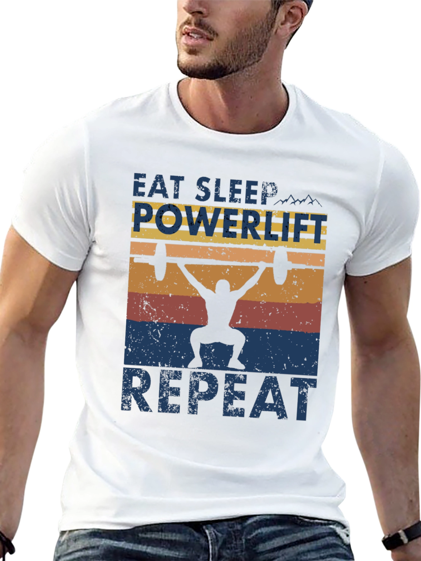 Eat Sleep Powerlift Repeat Mens Graphic Tee