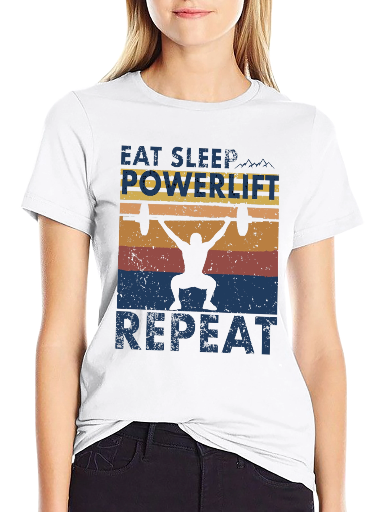 Eat Sleep Powerlift Repeat Mens Graphic Tee