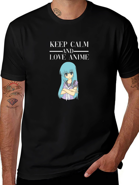 Keep Calm Anime Black T-Shirt