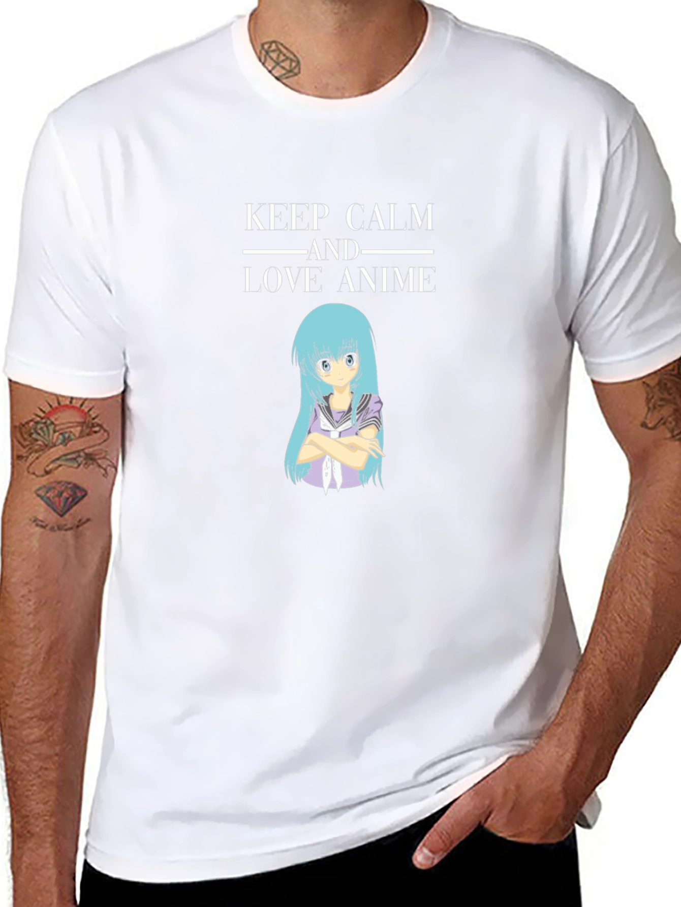 Keep Calm Anime Black T-Shirt