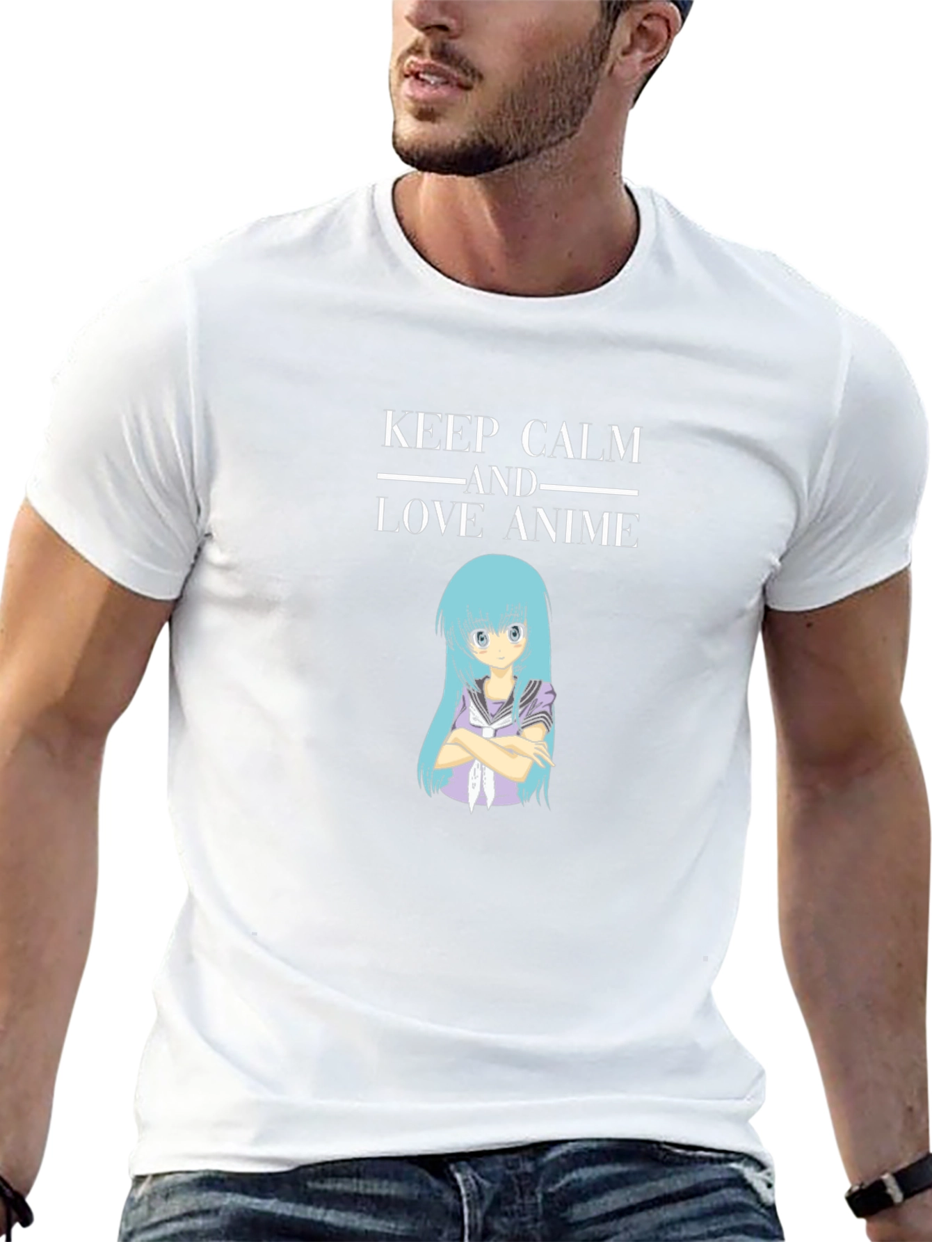 Keep Calm Anime Black T-Shirt